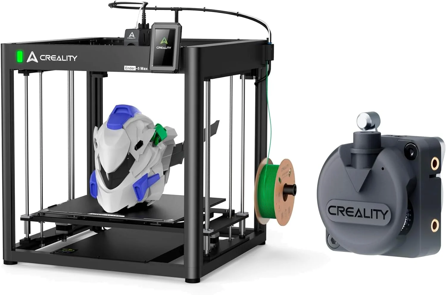 بسته پرینتر سه بعدی Creality Ender-5 Max به همراه کیت اکسترودر دوگانه رسمی 80N، سرعت 700mm/s، حجم ساخت 400×400×400mm، تراز خودکار، کنترل دقیق برای فیلامنت های کامپوزیت