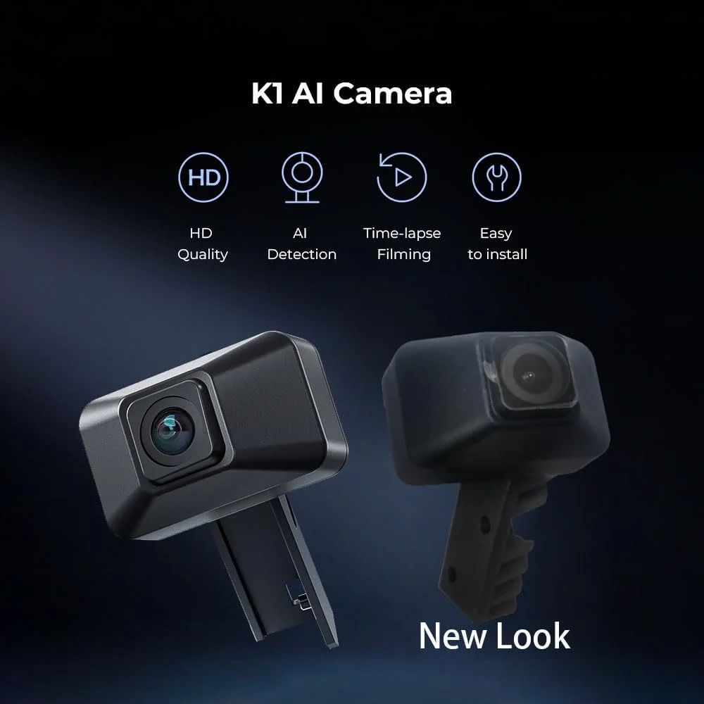دوربین هوش مصنوعی پرینتر سه بعدی برای Creality K1 / K1 Max / K1 SE، کیفیت HD، تشخیص هوش مصنوعی، فیلمبرداری تایم لپس، پشتیبانی از مشاهده بی‌درنگ چاپ و هشدارهای بازشو در برنامه