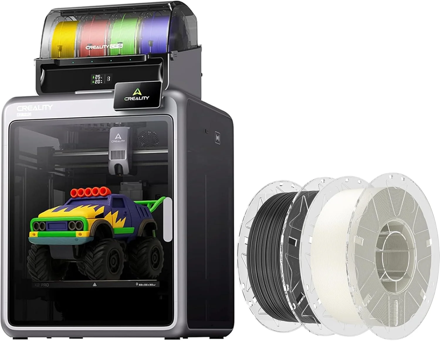 بسته پرینتر سه بعدی Creality K2 Pro Combo (A) به همراه فیلامنت پرینتر سه بعدی Hyper RFID (مشکی، سفید)
