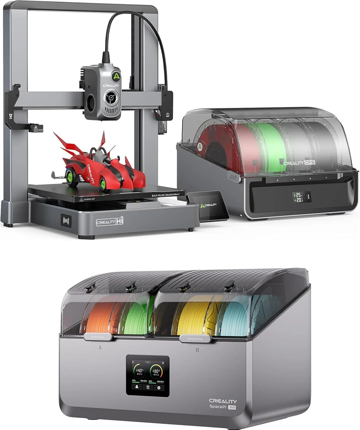 بسته پرینتر سه بعدی Creality Hi Combo (A) به همراه جعبه خشک کن فیلامنت Space Pi X4