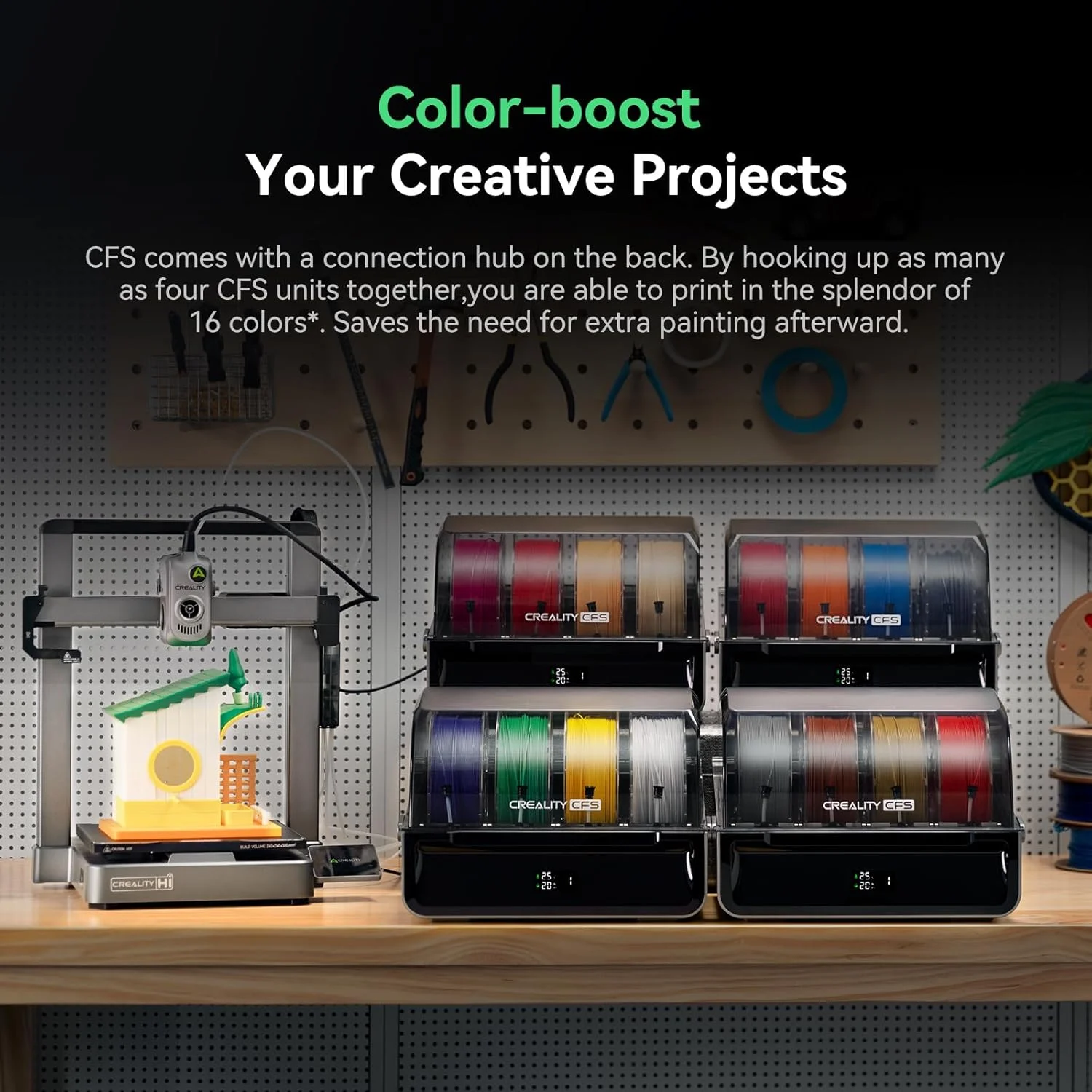 بسته پرینتر سه بعدی Creality Hi Combo (A) به همراه جعبه خشک کن فیلامنت Space Pi X4