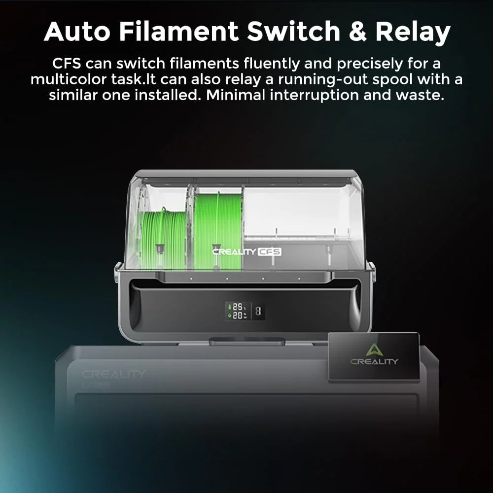 سیستم خودکار چند رنگی فیلامنت پرینتر سه بعدی Creality CFS، ذخیره سازی فیلامنت ضد رطوبت، پشتیبانی از 4 سیستم موازی چاپ 16 رنگ برای K2 Plus
