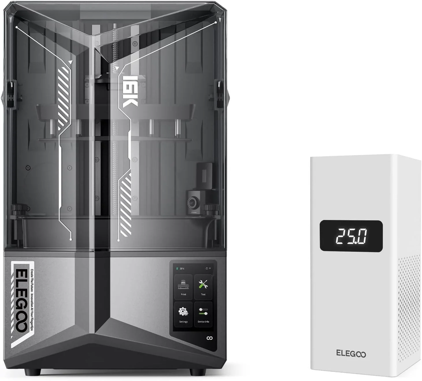 پرینتر سه بعدی رزینی ELEGOO Saturn 4 Ultra 16K و مینی هیتر هوشمند ELEGOO