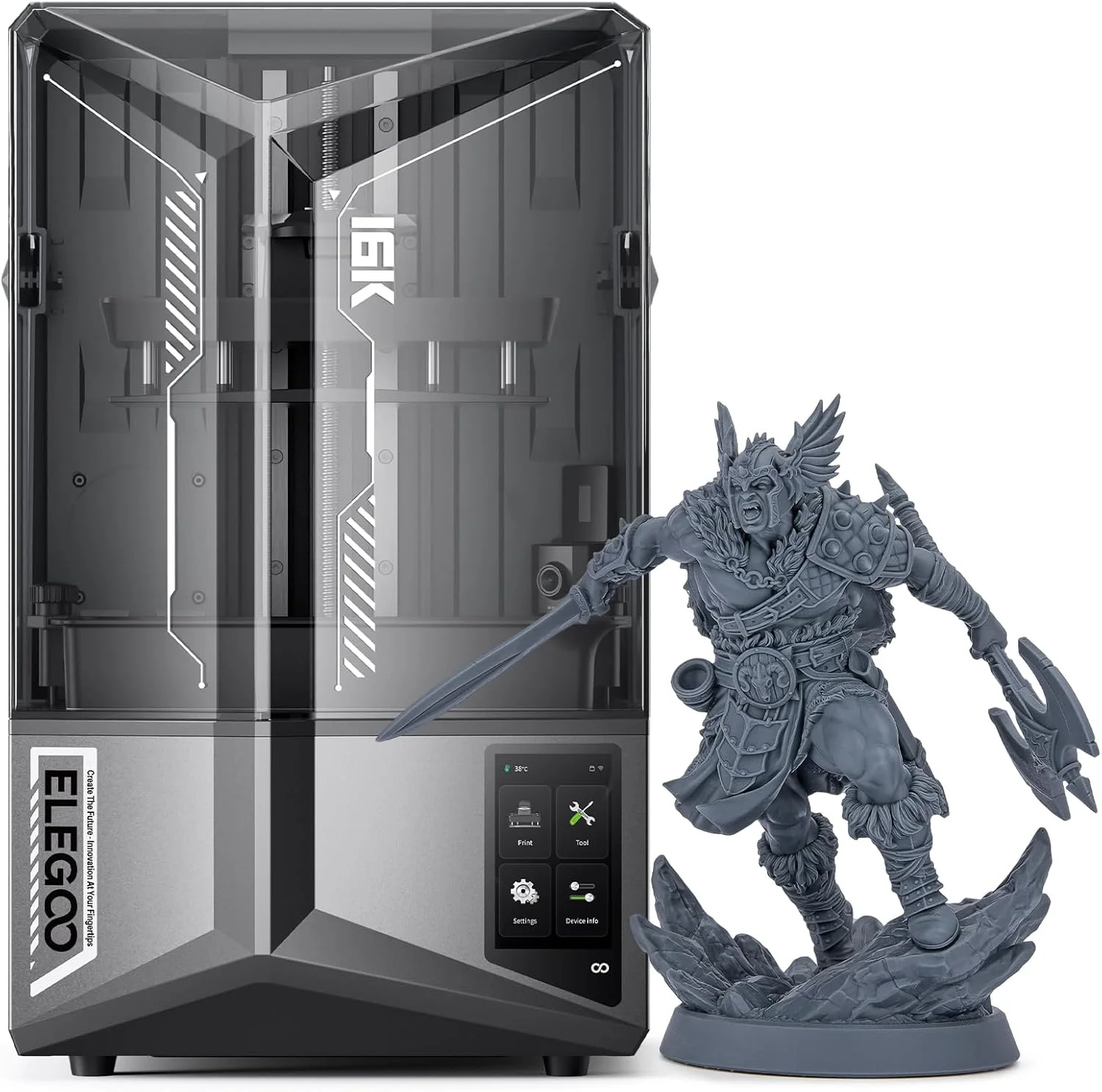 پرینتر سه بعدی رزینی ELEGOO Saturn 4 Ultra 16K و مینی هیتر هوشمند ELEGOO