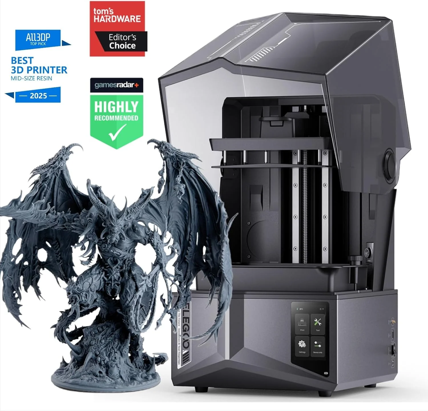 چاپگر سه بعدی رزینی ELEGOO Saturn 4 Ultra 10 اینچی 12K MSLA و رزین استاندارد ELEGOO 8K خاکستری فضایی 1000 گرمی