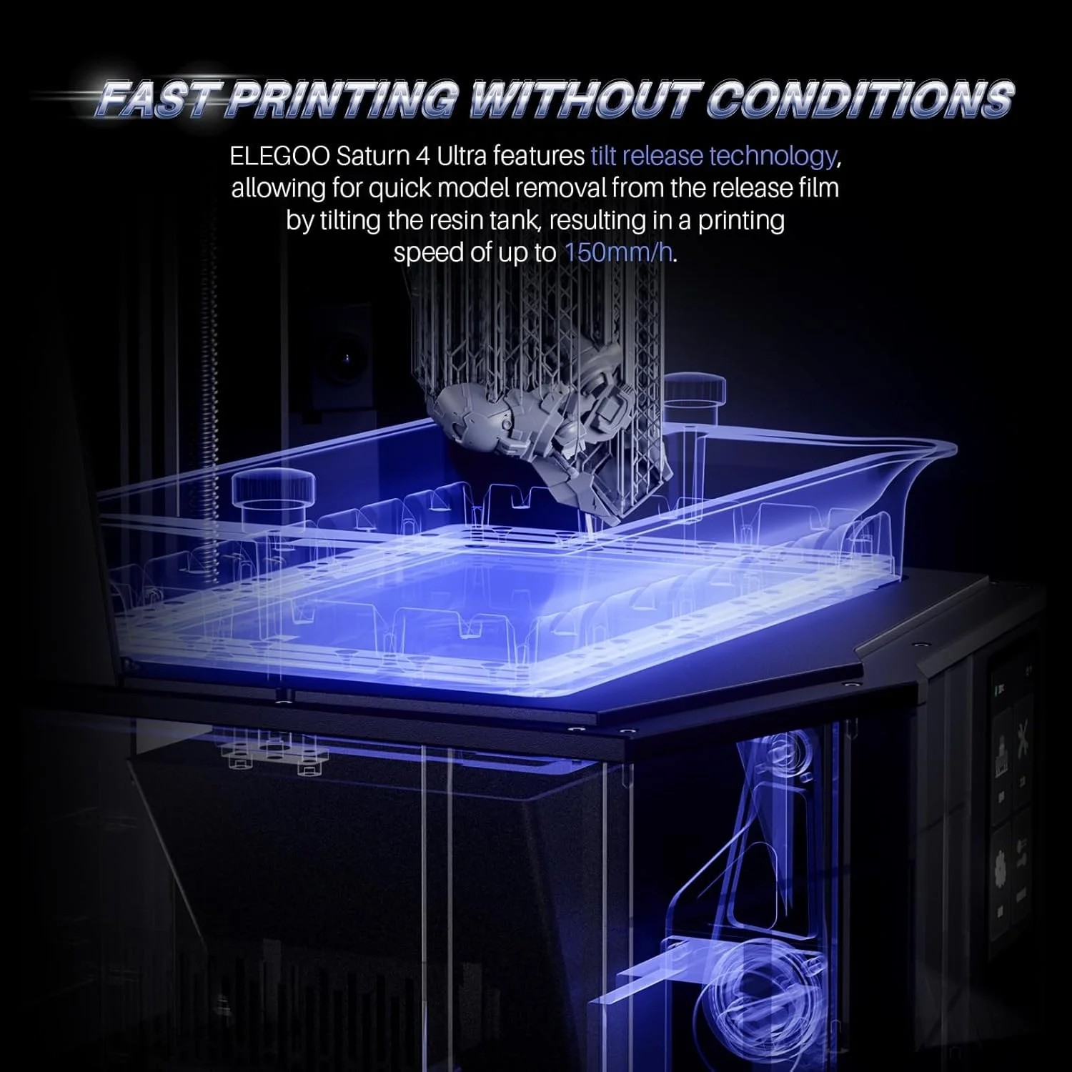 چاپگر سه بعدی رزینی ELEGOO Saturn 4 Ultra 10 اینچی 12K MSLA و رزین استاندارد ELEGOO 8K خاکستری فضایی 1000 گرمی