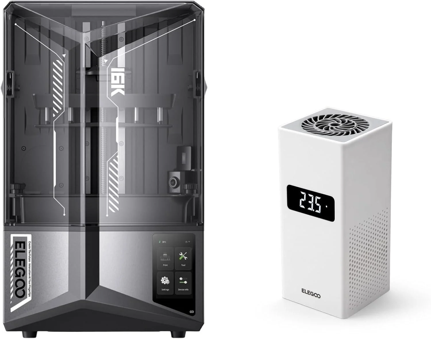 پرینتر سه بعدی رزینی ELEGOO Saturn 4 Ultra 10 اینچی 16K به همراه مینی هیتر ELEGOO برای پرینتر سه بعدی رزینی