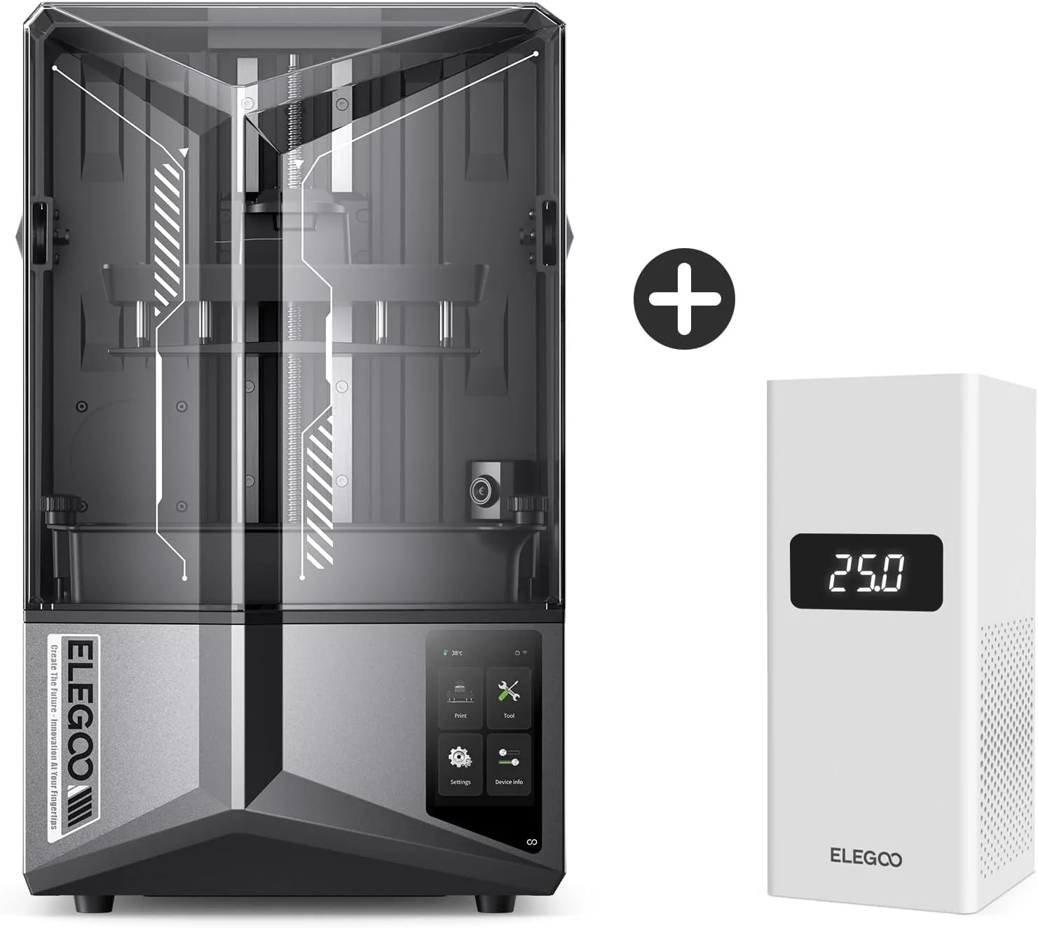 چاپگر سه بعدی رزینی ELEGOO Saturn 4 Ultra 12K MSLA و مینی هیتر هوشمند ELEGOO برای چاپگر سه بعدی رزینی