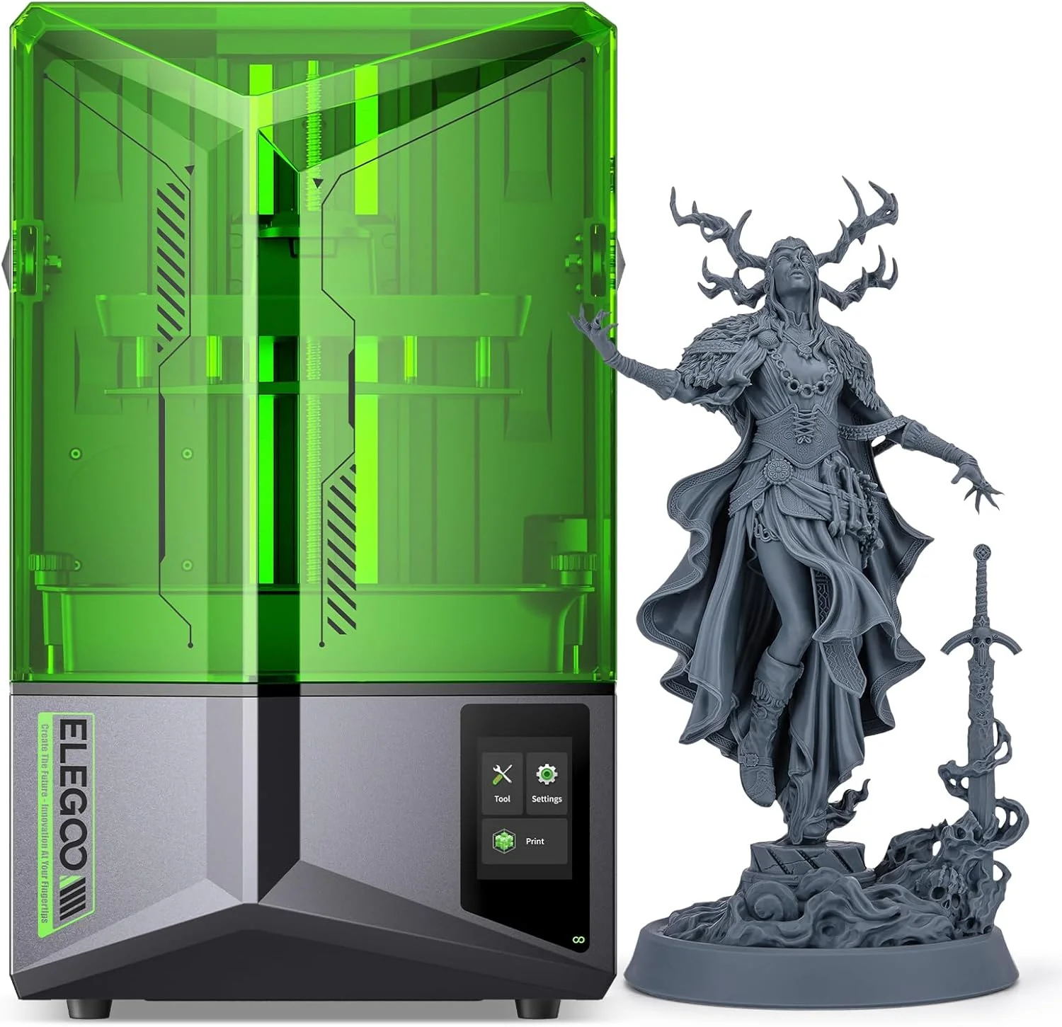 پرینتر سه بعدی رزینی ELEGOO Saturn 4 12K MSLA و تصفیه کننده هوا ELEGOO Mars Mate