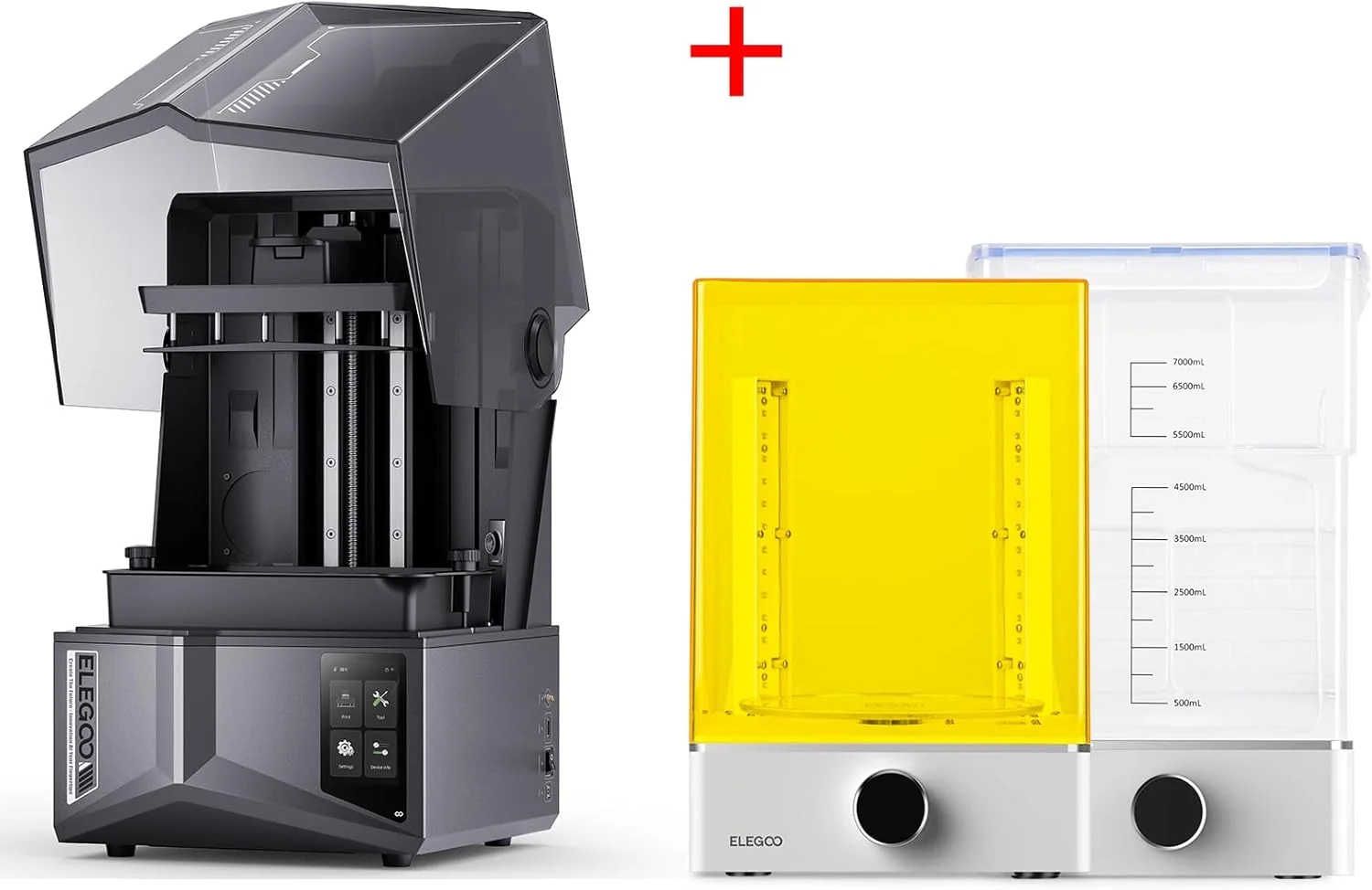 پرینتر سه بعدی رزینی ELEGOO Saturn 4 Ultra 12K به همراه دستگاه شستشو و کیور ELEGOO Mercury X