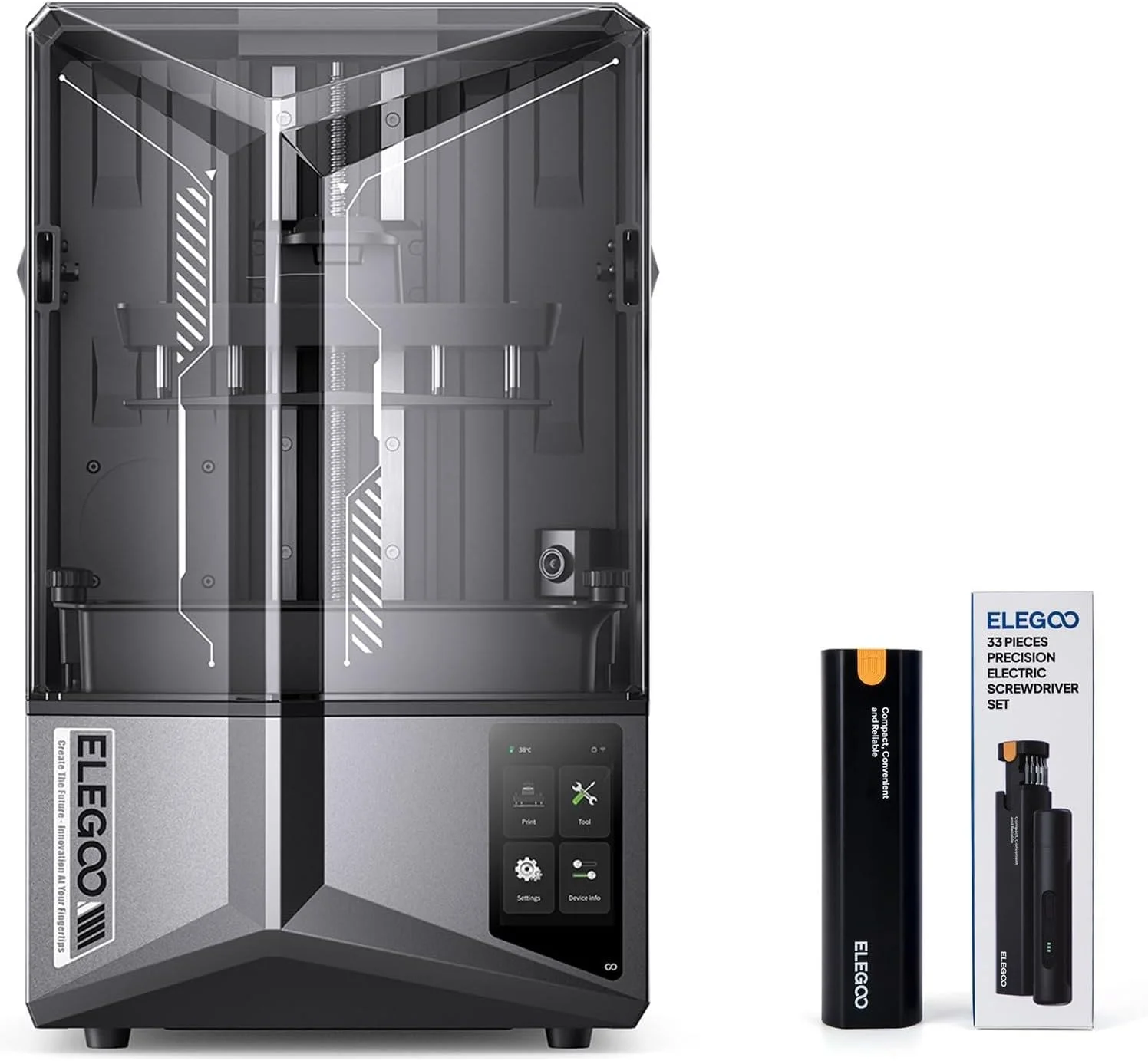 چاپگر سه بعدی رزینی ELEGOO Saturn 4 Ultra 12K و ست پیچ گوشتی برقی