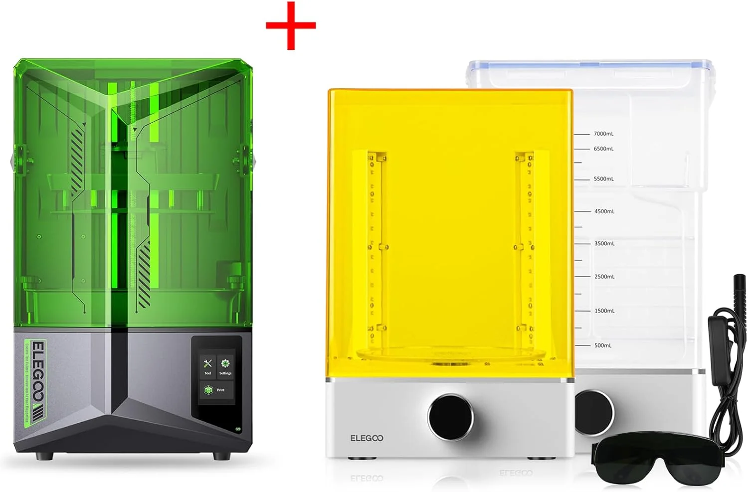 پرینتر سه بعدی رزینی ELEGOO Saturn 4 12K و بسته ELEGOO Mercury XS Wash and Cure Station