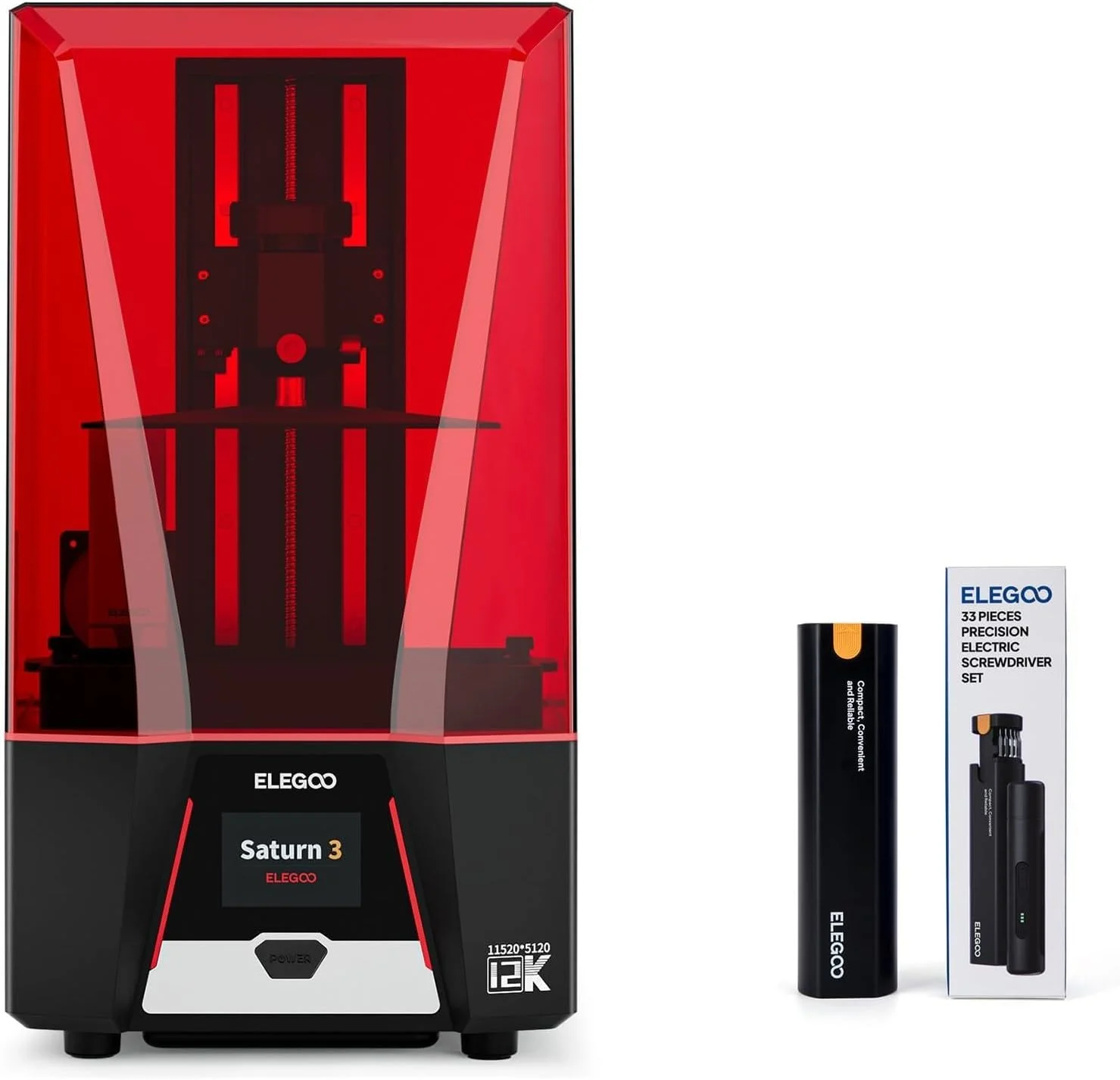 پرینتر سه بعدی رزینی ELEGOO Saturn 3 MSLA و ست پیچ گوشتی برقی