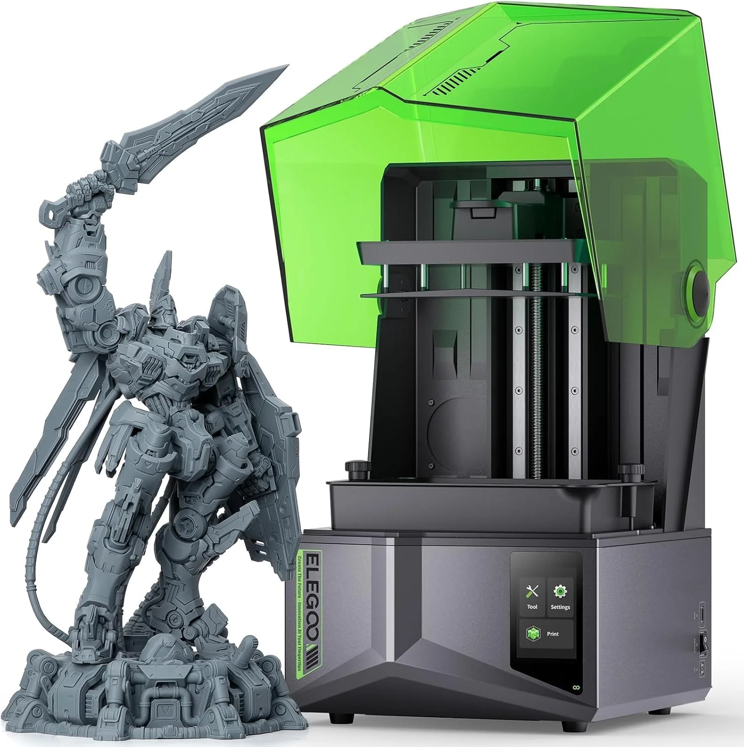 پرینتر سه بعدی رزینی ELEGOO Saturn 4 12K و دستگاه تصفیه هوا ELEGOO Marsmate