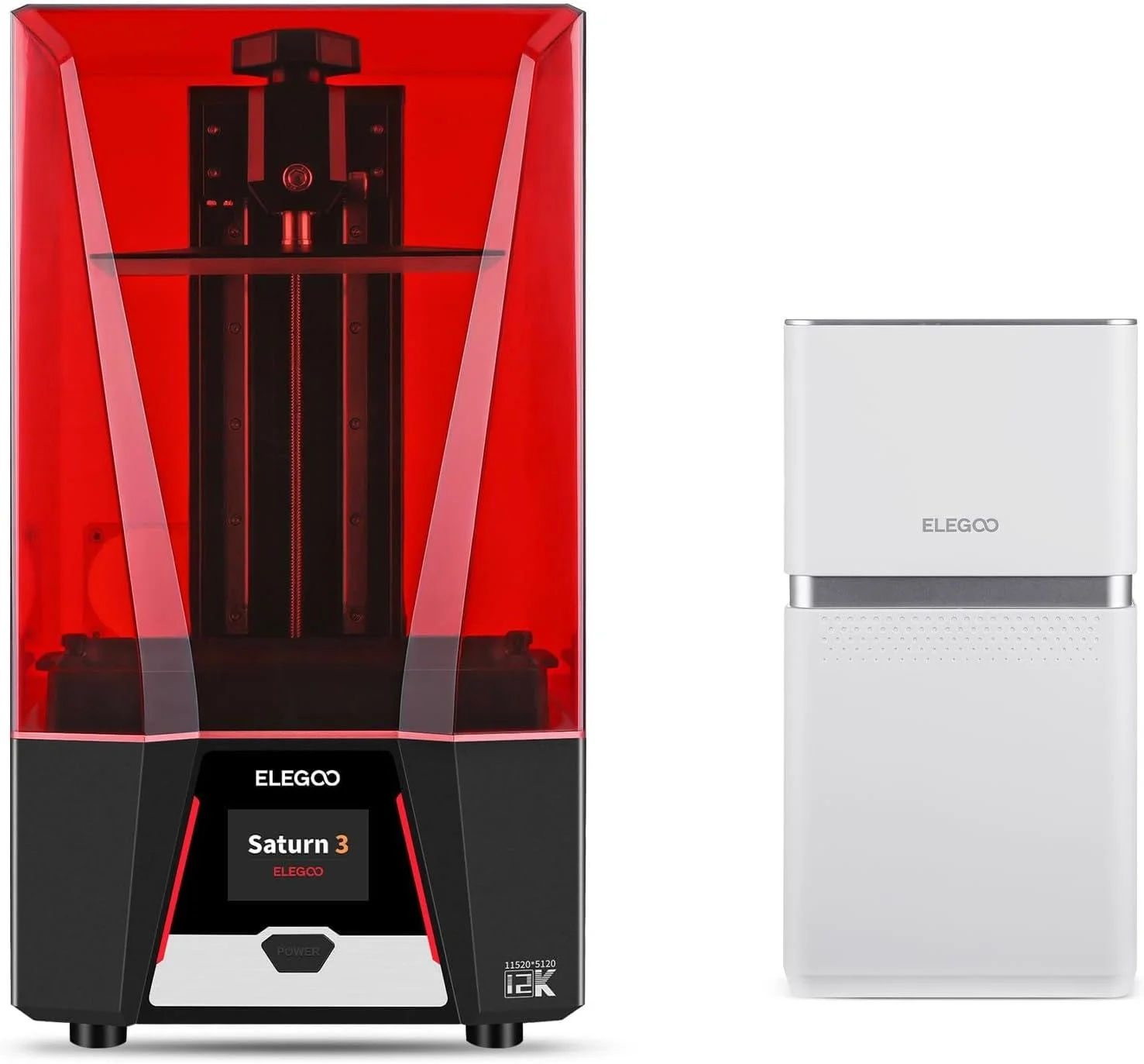 پرینتر سه بعدی ELEGOO Saturn 3 12K MSLA و تصفیه کننده هوا ELEGOO Mars Mate