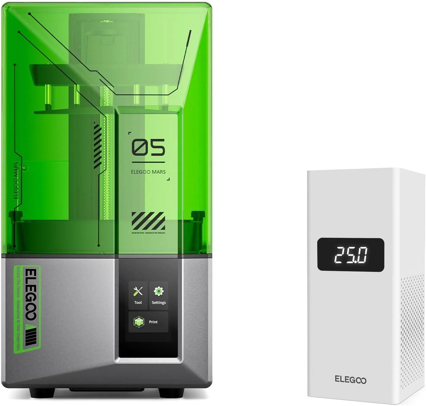 پرینتر سه بعدی رزینی ELEGOO Mars 5 MSLA و مینی هیتر هوشمند ELEGOO برای پرینتر سه بعدی رزینی