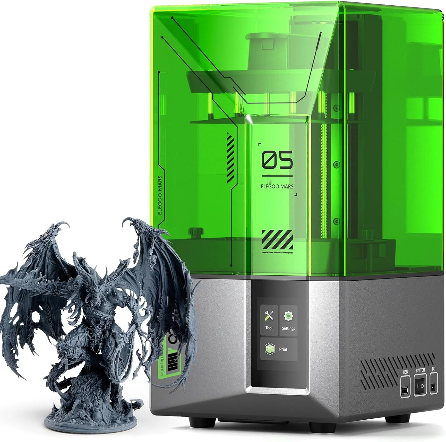 پرینتر سه بعدی رزینی ELEGOO Mars 5 و دستگاه شستشو و کیورینگ ELEGOO Mercury Plus 2.0