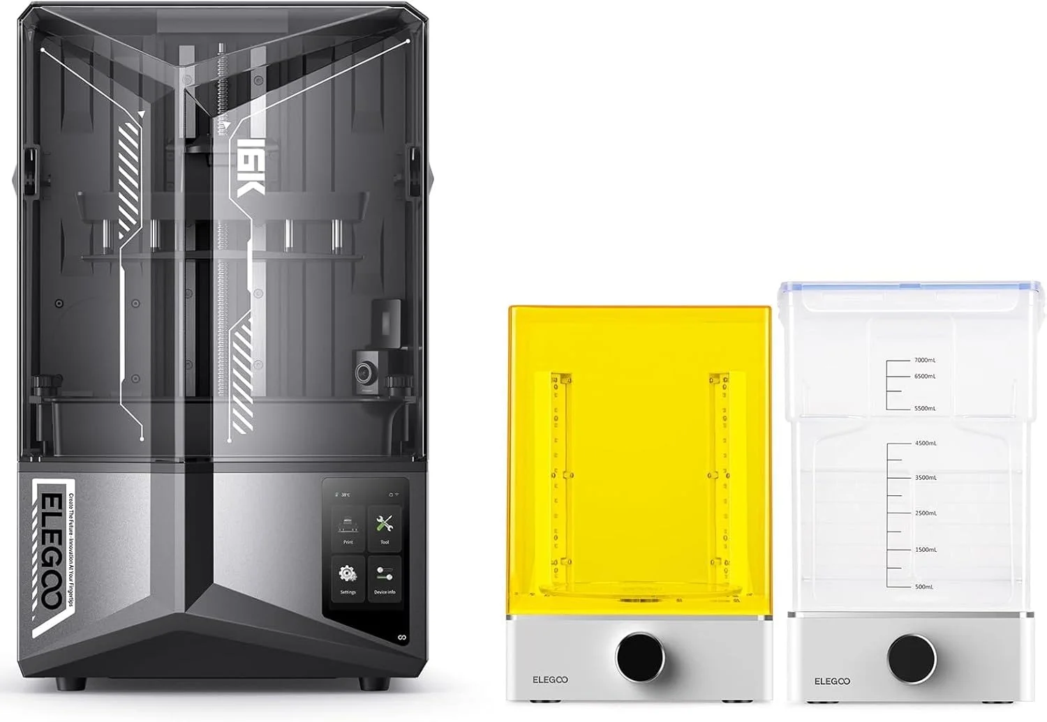 پرینتر سه بعدی رزینی ELEGOO Saturn 4 Ultra 16K به همراه بسته Mercury X با ایستگاه شستشو و کیور جداگانه