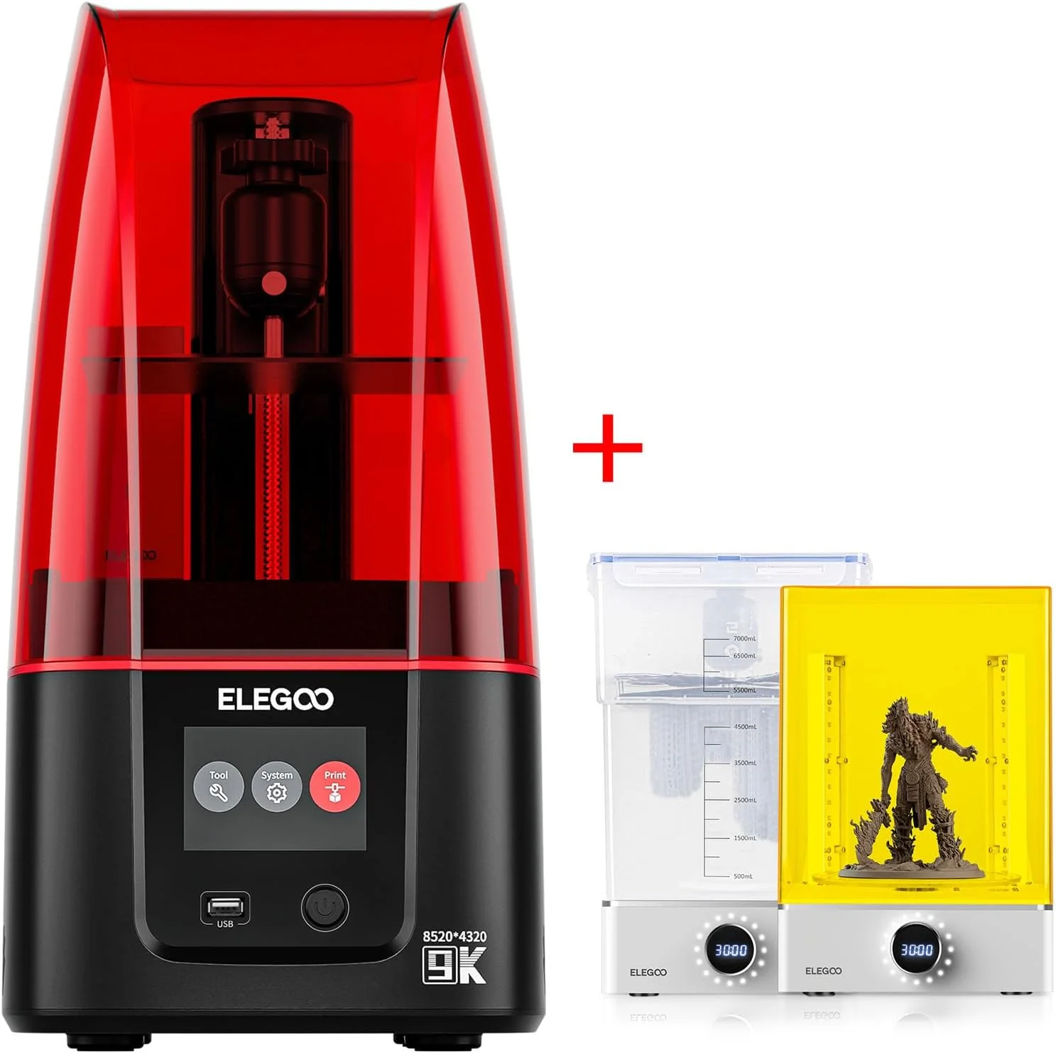 دستگاه چاپگر سه بعدی رزینی ELEGOO Mars 4 MSLA و دستگاه شستشو و خشک کن ELEGOO Mercury X