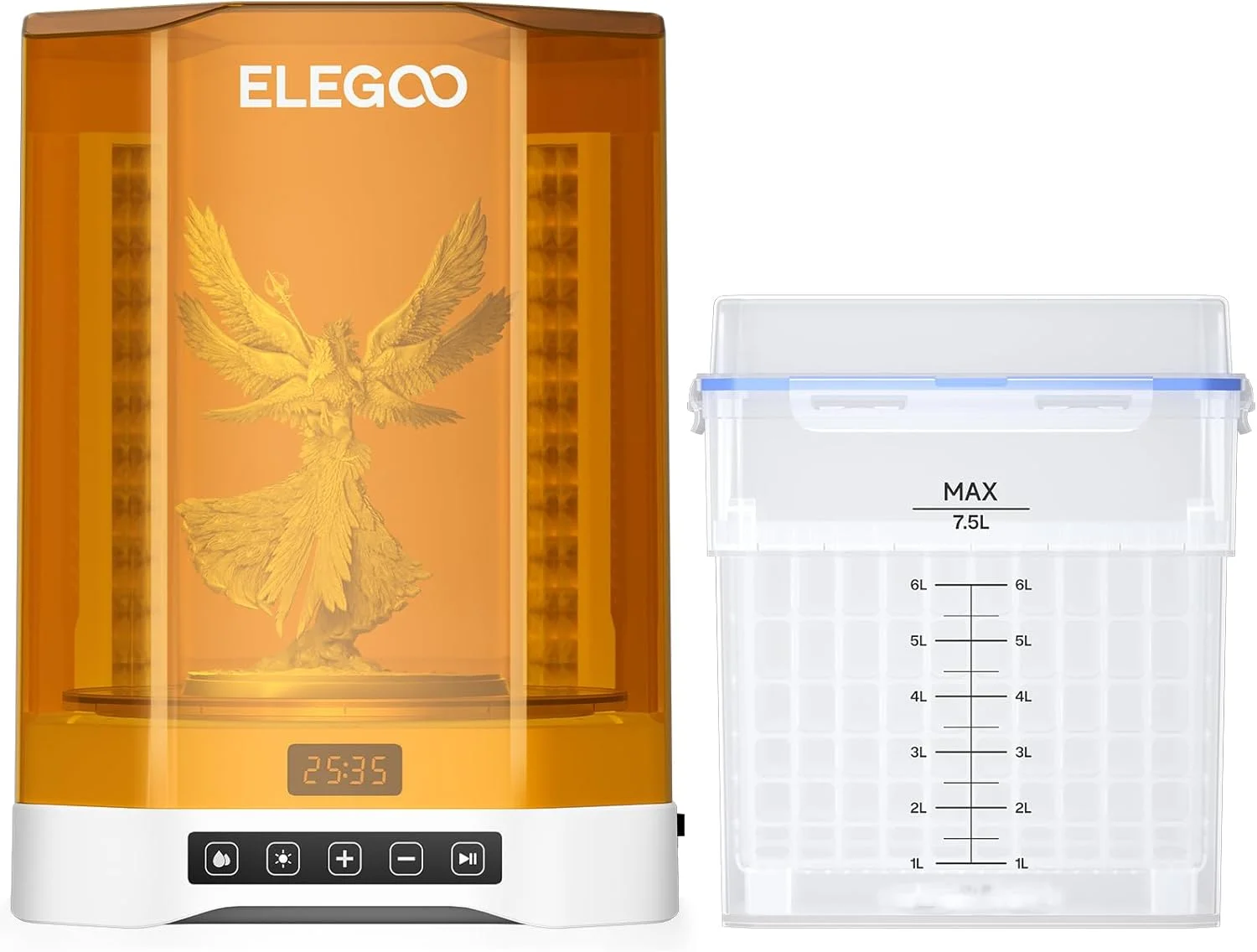 دستگاه شستشو و خشک کن ELEGOO Mercury Plus V3.0 و رزین پرینتر سه بعدی ABS-Like 3.0 خاکستری 1000 گرمی