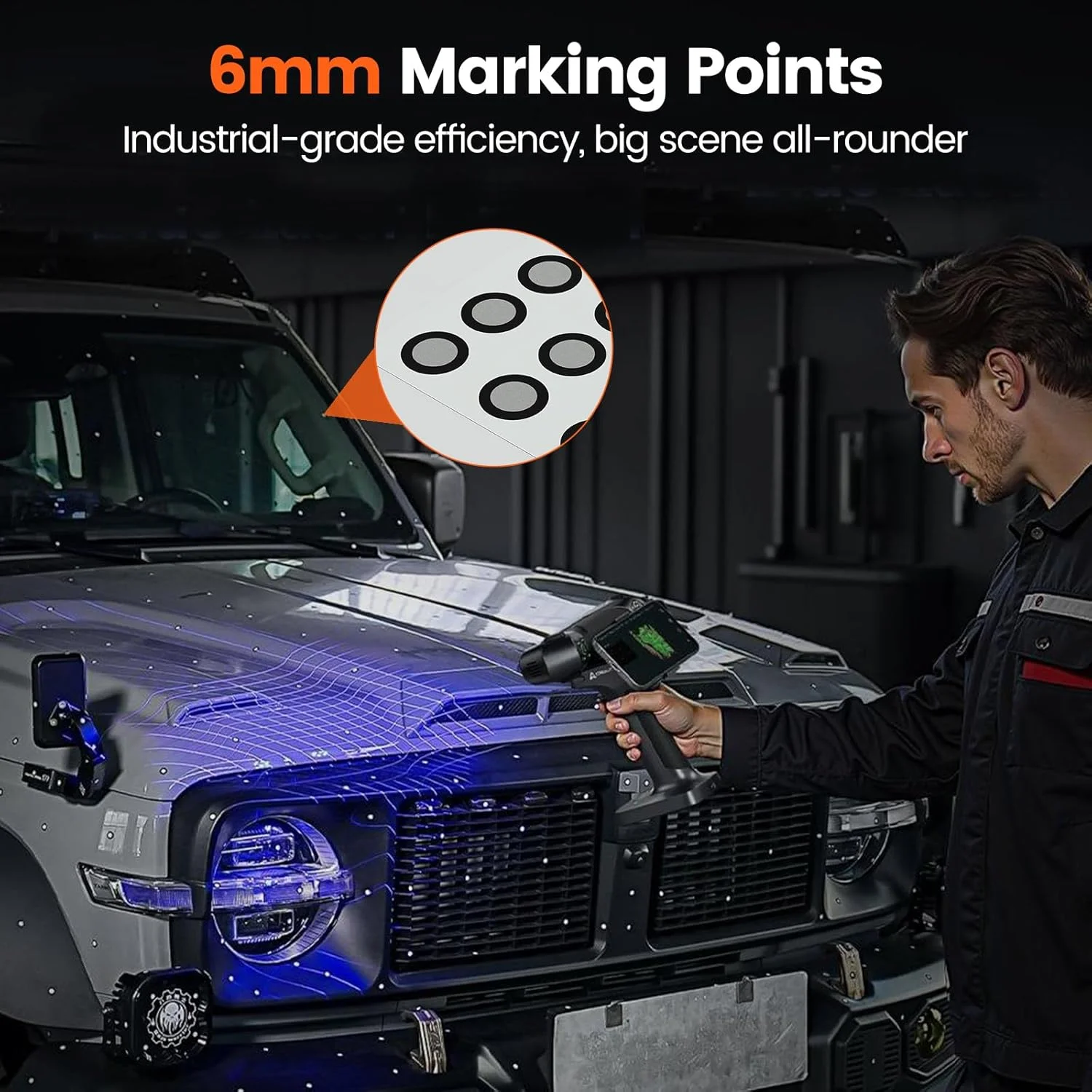 نشانگرهای اسکن سه بعدی 6.0 میلی متری برای اسکنرهای سه بعدی، استیکرهای نقطه ای نشانگر اسکن سه بعدی، نشانگرهای پراکنده برای اسکنرهای سه بعدی (10 برگه 400 نقطه)