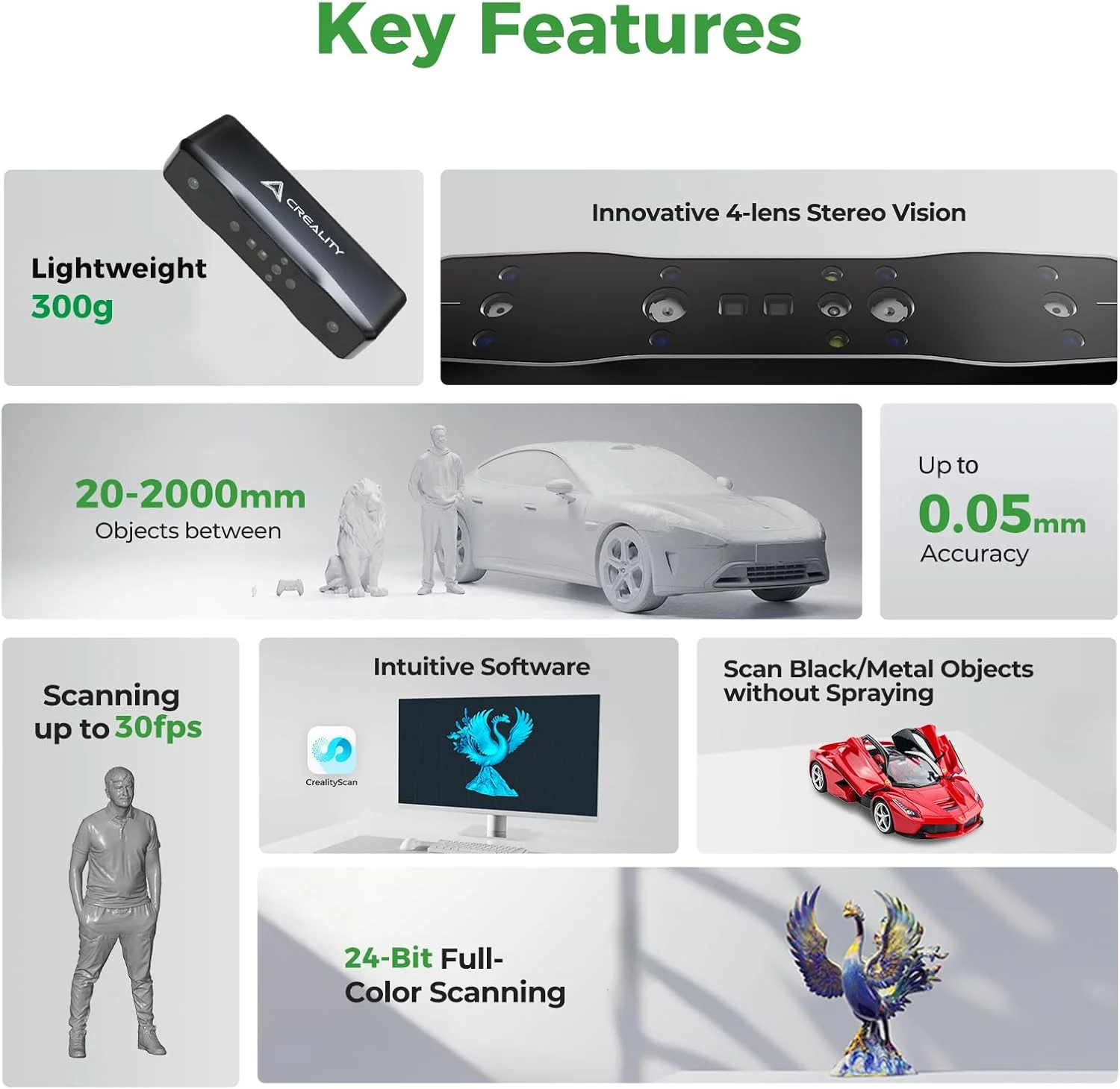 اسکنر سه بعدی Creality Otter Lite Basic به همراه 420 عدد نشانگر اسکن سه بعدی 3 میلی متری