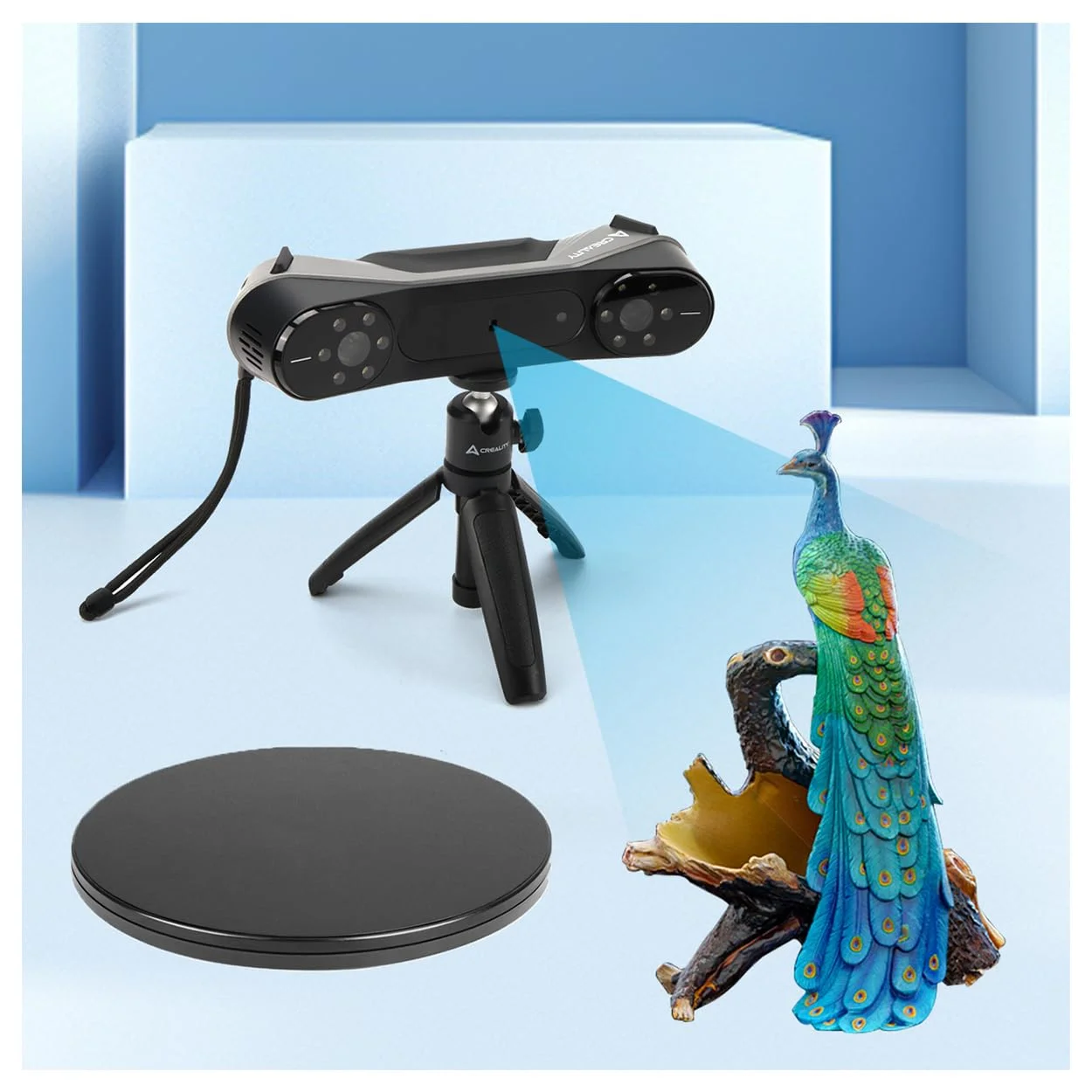 اسکنر سه بعدی کرالیتی رپتور به همراه استند نمایشگر گردان 8 اینچی و سه پایه میله ای اکستنشن، اسکنر دستی لیزر آبی چند خطی و NIR برای پرینت سه بعدی اسکنر سه بعدی کرالیتی رپتور به همراه استند نمایشگر گردان 8 اینچی و سه پایه میله ای اکستنشن، اسکنر دستی لیزر آبی چند خطی و NIR برای پرینت سه بعدی