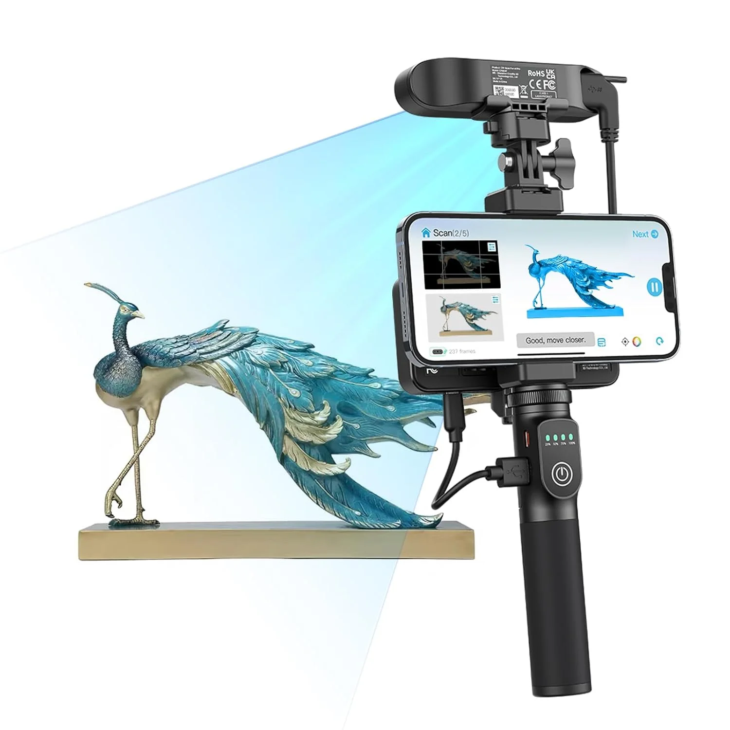 اسکنر سه بعدی Creality CR-Scan Ferret Pro برای چاپ سه بعدی، اسکنر دستی ارتقا یافته با اسکن بی سیم ردیابی ضد لرزش، اسکن تمام رنگی سریع، دقت 0.1 میلی متر برای تلفن های iOS/Android PC Win 10/11 اسکنر سه بعدی Creality CR-Scan Ferret Pro برای چاپ سه بعدی، اسکنر دستی ارتقا یافته با اسکن بی سیم ردیابی ضد لرزش، اسکن تمام رنگی سریع، دقت 0.1 میلی متر برای تلفن های iOS/Android PC Win 10/11