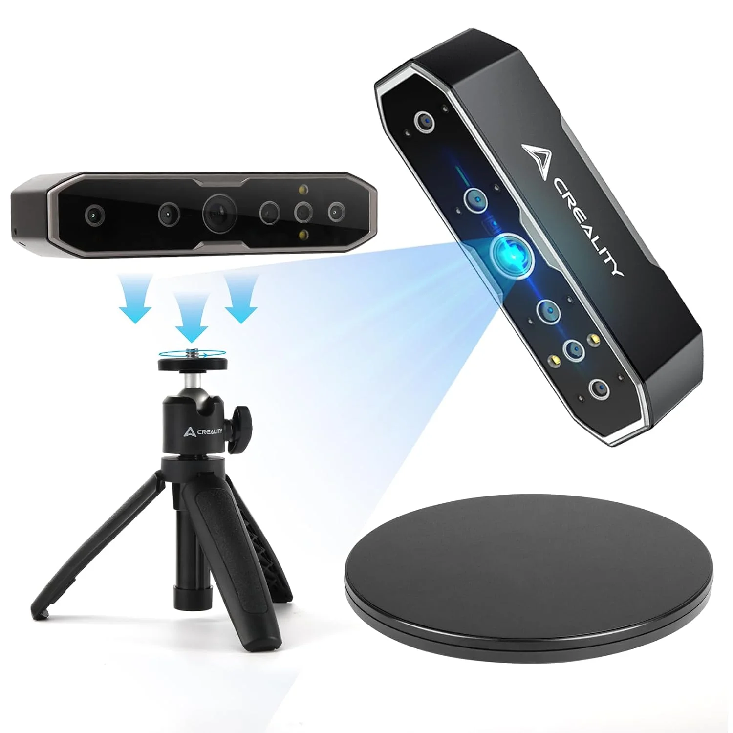 اسکنر سه بعدی Creality Otter به همراه صفحه گردان 8 اینچی و سه پایه میله ای اکستنشن، اسکنر دستی 4 لنز برای چاپ سه بعدی اسکنر سه بعدی Creality Otter به همراه صفحه گردان 8 اینچی و سه پایه میله ای اکستنشن، اسکنر دستی 4 لنز برای چاپ سه بعدی