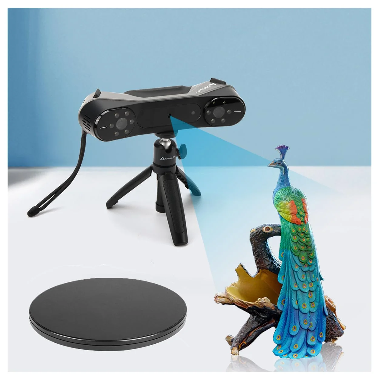 اسکنر سه بعدی Creality Raptor Pro به همراه صفحه گردان چرخان 8 اینچی، سه پایه میله ای و کیت نشانگر اسکن سه بعدی 3 و 6 میلی متری اسکنر سه بعدی Creality Raptor Pro به همراه صفحه گردان چرخان 8 اینچی، سه پایه میله ای و کیت نشانگر اسکن سه بعدی 3 و 6 میلی متری