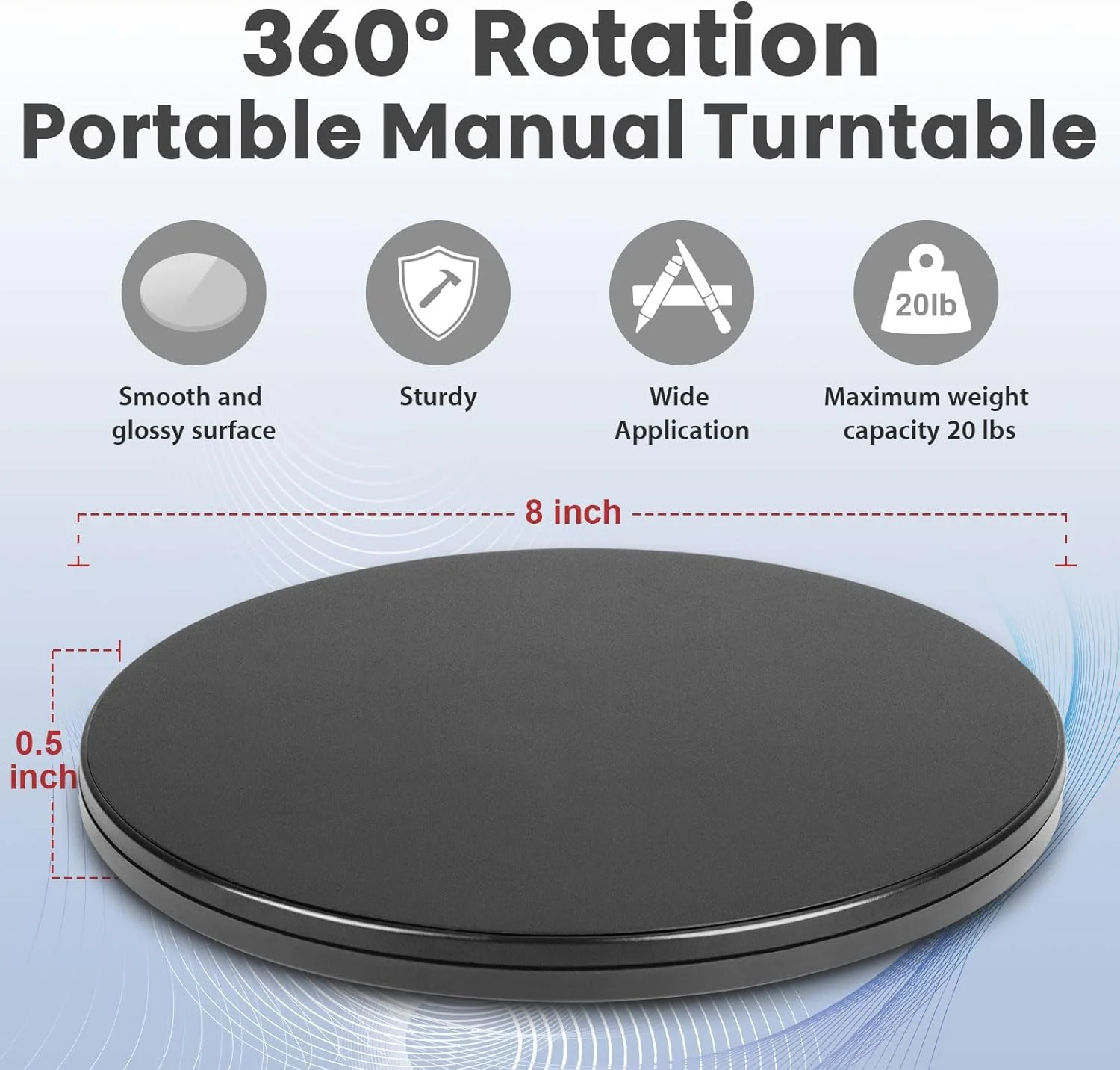 پایه نمایش گردان 8 اینچی رسمی Creality، صفحه گردان قابل حمل با چرخش 360 درجه برای اسکنر سه بعدی Creality Otter/Raptor/Ferret Pro، اسکن آسان اشیاء بدون ویژگی و کوچک و متوسط