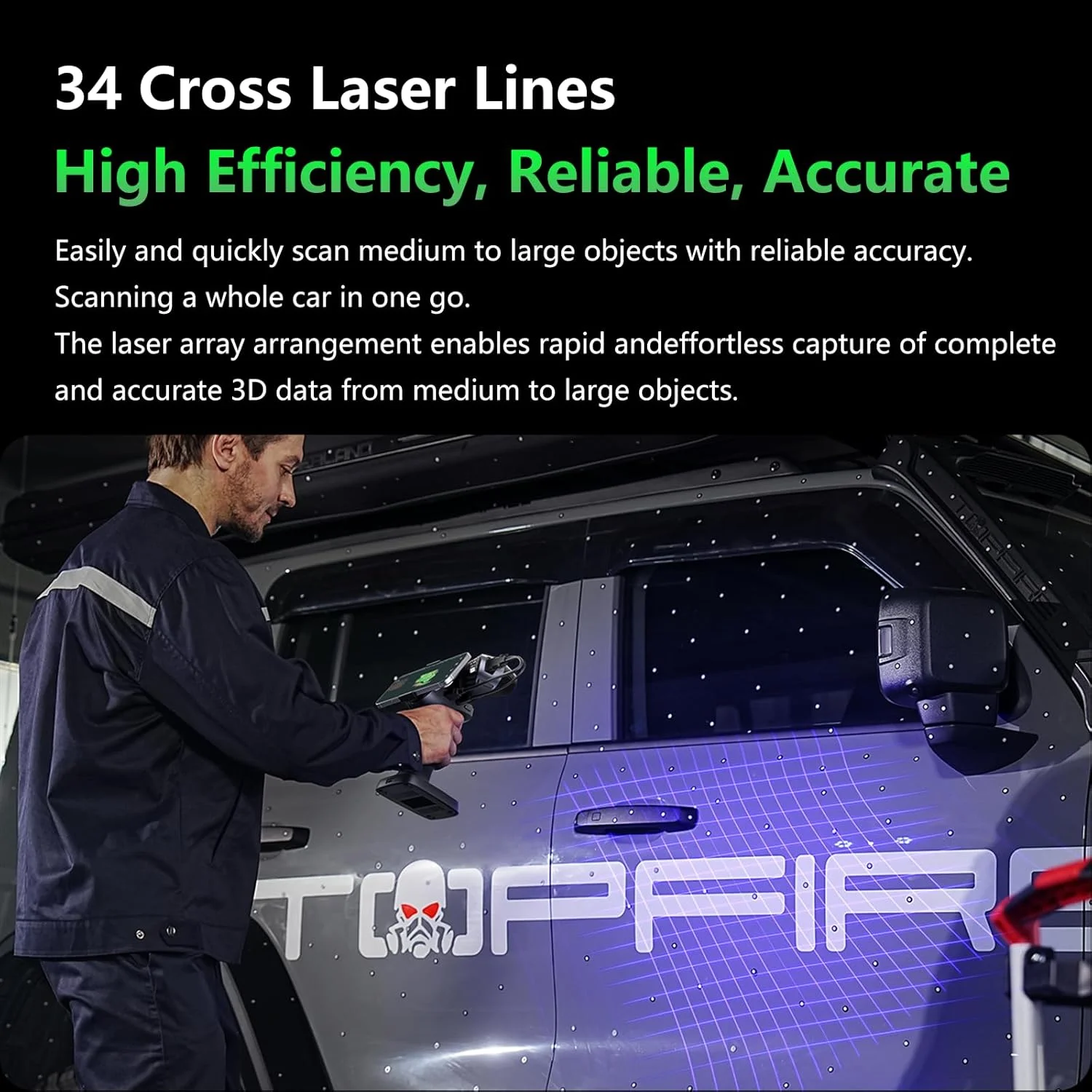 اسکنر سه بعدی دستی بی سیم Creality RaptorX با دقت 0.02 میلی متر و صفحه گردان دستی برای اسکن سه بعدی