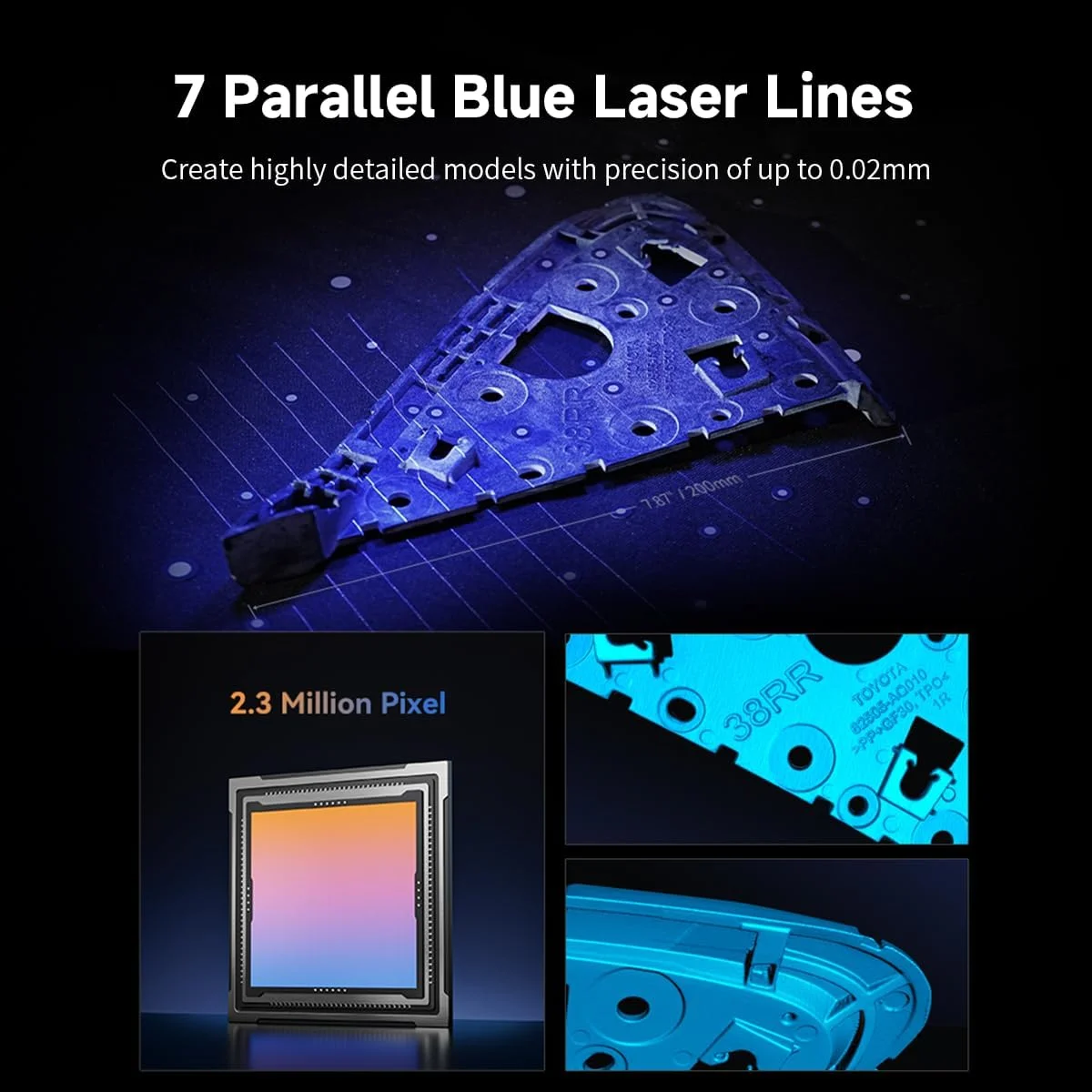 اسکنر سه بعدی Creality CR-Scan Raptor – دقت فوق العاده 0.02 میلی متر، نور دوگانه آبی و مادون قرمز، اسکن ضد لرزش 60 فریم بر ثانیه، اسکن تمام رنگی سریع 24 بیتی برای ویندوز و macOS