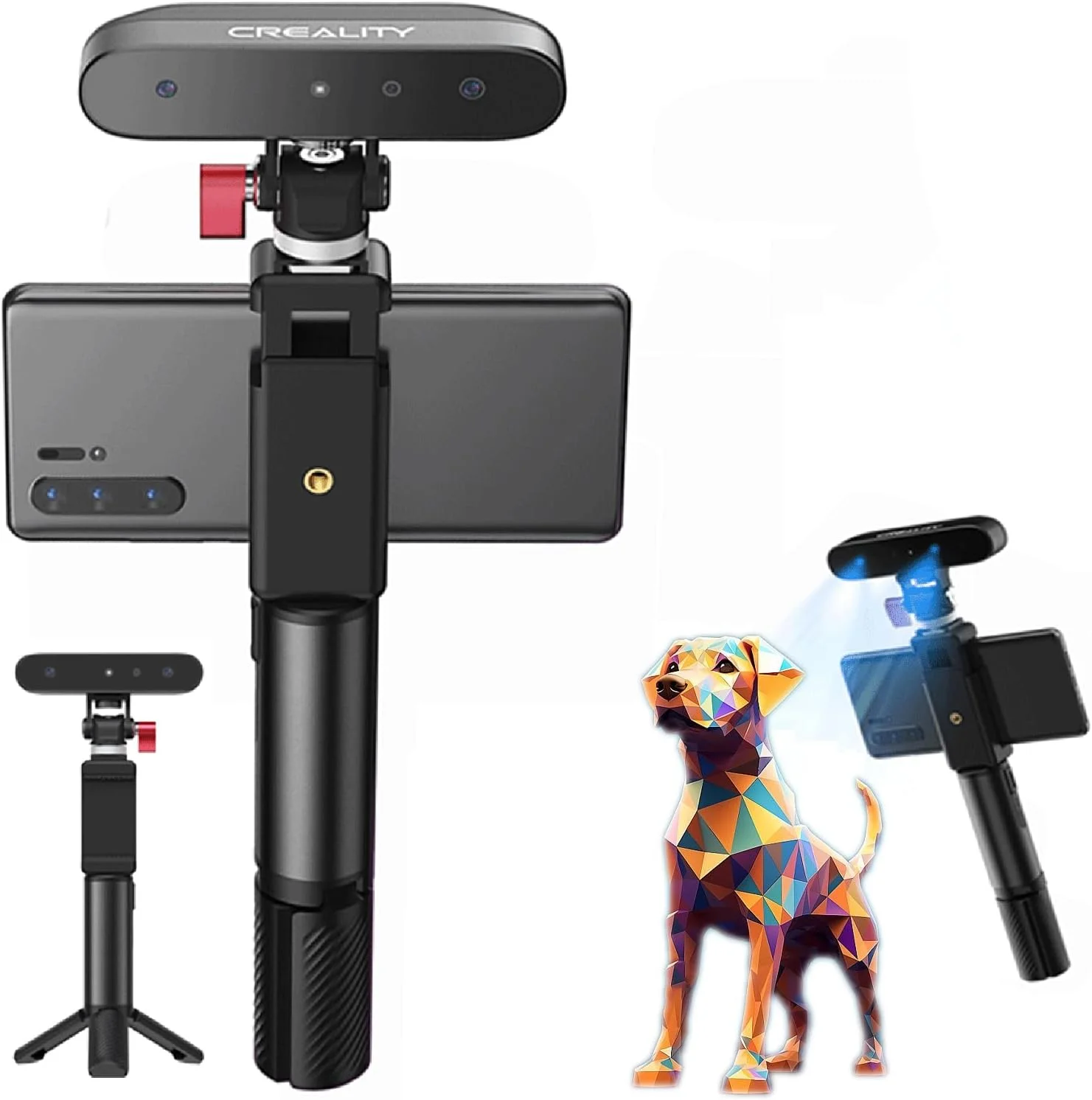 اسکنر سه بعدی Creality CR-Scan Ferret برای چاپ سه بعدی، اسکن دو حالته، اسکنر دستی ارتقا یافته با سرعت اسکن بالا 30 FPS، دقت 0.1 میلی متر برای تلفن های اندروید، کامپیوتر، ویندوز 10/11، اسکنر سه بعدی pop 2