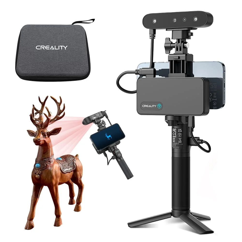 اسکنر سه بعدی Creality CR-Scan Ferret Pro، اسکنر سه بعدی دستی ارتقا یافته برای چاپ سه بعدی با ردیابی ضد لرزش پل بی سیم Wifi6، اسکن سریع تمام رنگی با دقت 0.1 میلی متر برای iOS Mac Windows Android