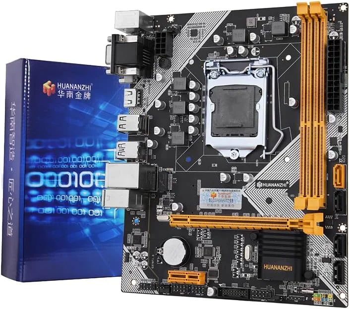 مادربرد کامپیوتر HUANANZHI B75 M-ATX برای کامپیوترهای رومیزی (Win 7/10, DDR3 16GB, SATA3.0, USB 3.0), مادربرد INT LGA 1155 برای کامپیوترهای رومیزی