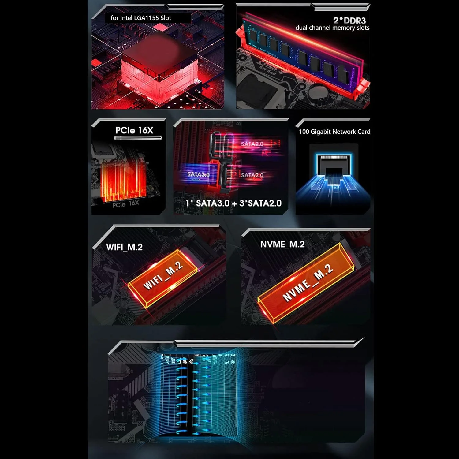 مادربرد کامپیوتر B75 MS LGA 1155 با پشتیبانی از حافظه DDR3، USB 3.0، SATA3.0، گرافیک HD، پورت های USB3.0، سازگار با پردازنده های Pentium Celeron و I3 I5 مادربرد کامپیوتر B75 MS LGA 1155 با پشتیبانی از حافظه DDR3، USB 3.0، SATA3.0، گرافیک HD، پورت های USB3.0، سازگار با پردازنده های Pentium Celeron و I3 I5