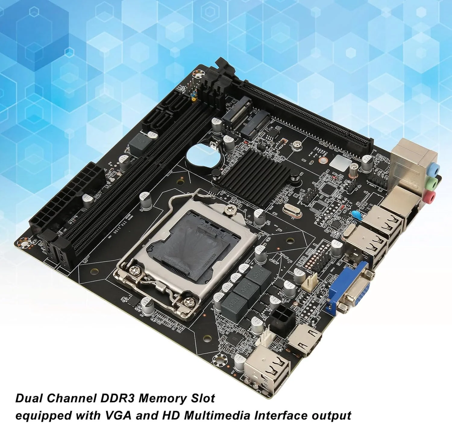 مادربرد دسکتاپ LGA1155 اسلات دو کاناله DDR3 42.0 M.2 NVME PCIe 2.0 X16 خروجی VGA HD مادربرد ITX