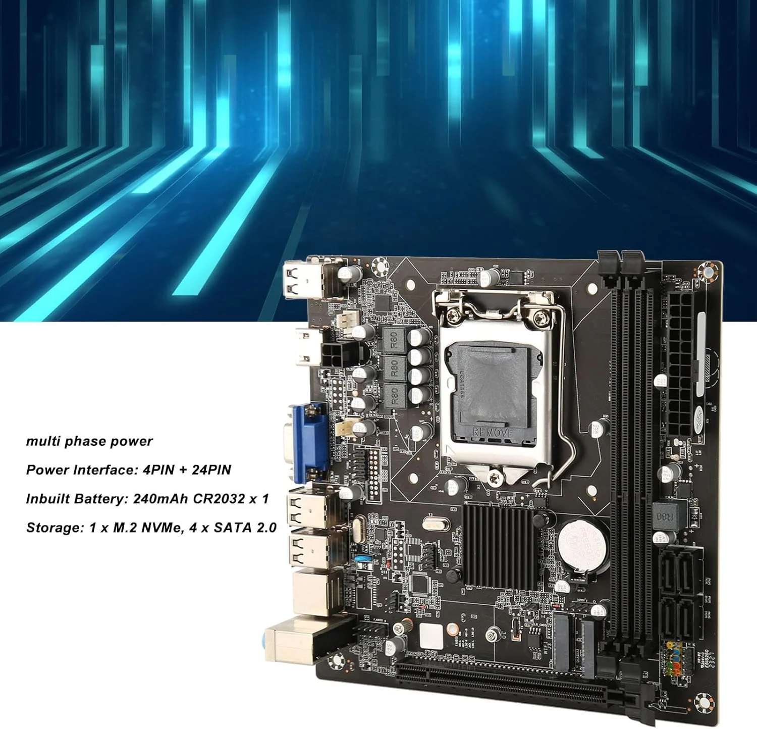 مادربرد دسکتاپ LGA1155 اسلات دو کاناله DDR3 42.0 M.2 NVME PCIe 2.0 X16 خروجی VGA HD مادربرد ITX