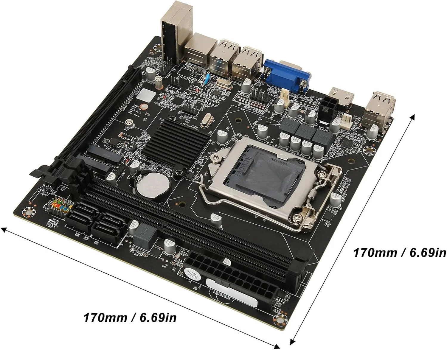 مادربرد دسکتاپ LGA1155 اسلات دو کاناله DDR3 42.0 M.2 NVME PCIe 2.0 X16 خروجی VGA HD مادربرد ITX