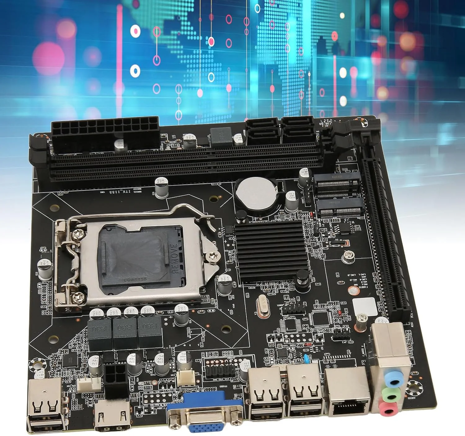 مادربرد دسکتاپ LGA1155 اسلات دو کاناله DDR3 42.0 M.2 NVME PCIe 2.0 X16 خروجی VGA HD مادربرد ITX