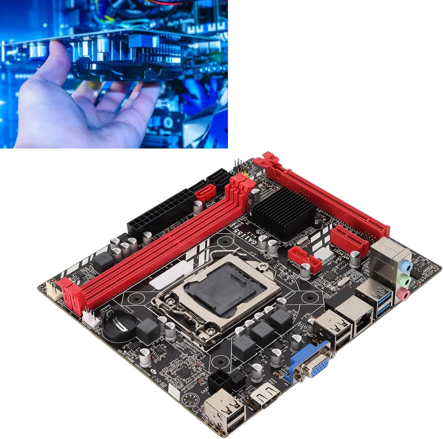 مادربرد GOWENIC B75M MATX DDR3 برای پردازنده های Core i7 i5 i3 LGA1155، خروجی VGA دیجیتال HD