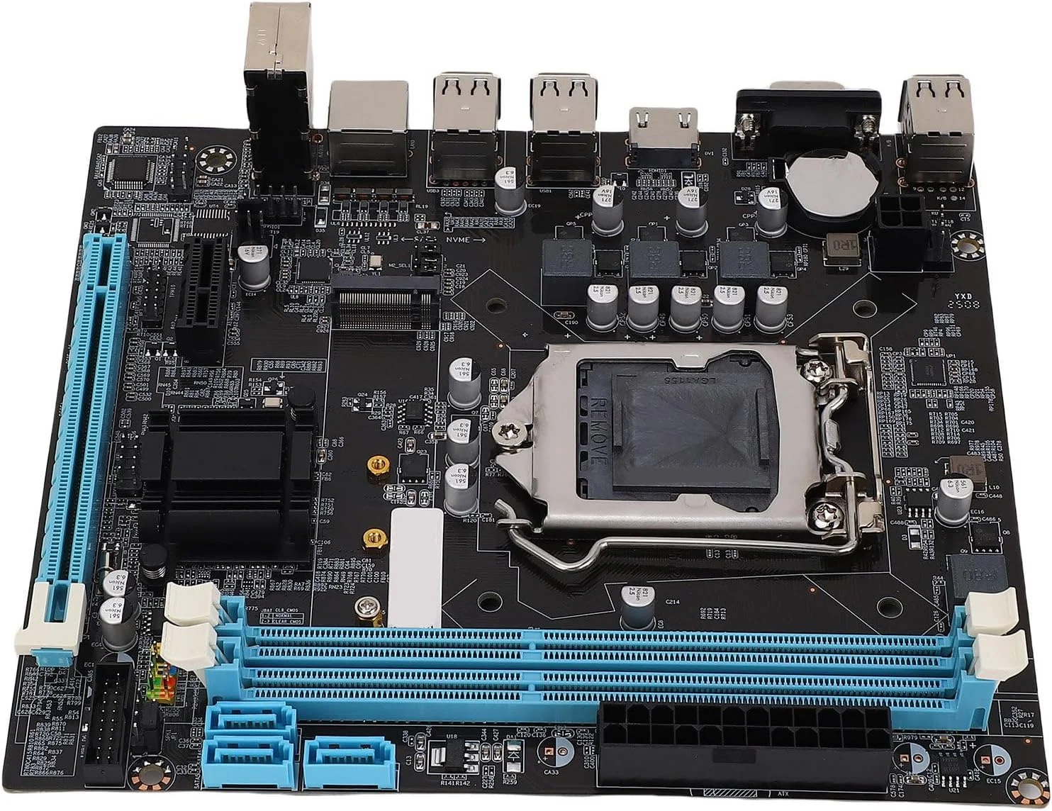 مادربرد رومیزی Heayzoki، مادربرد کامپیوتر کانال DDR3 برای رایانه شخصی، H61 6 USB2.0 DDR3 M.2 NVMe NGFF 100Mbps LAN Micro ATX برای LGA1155