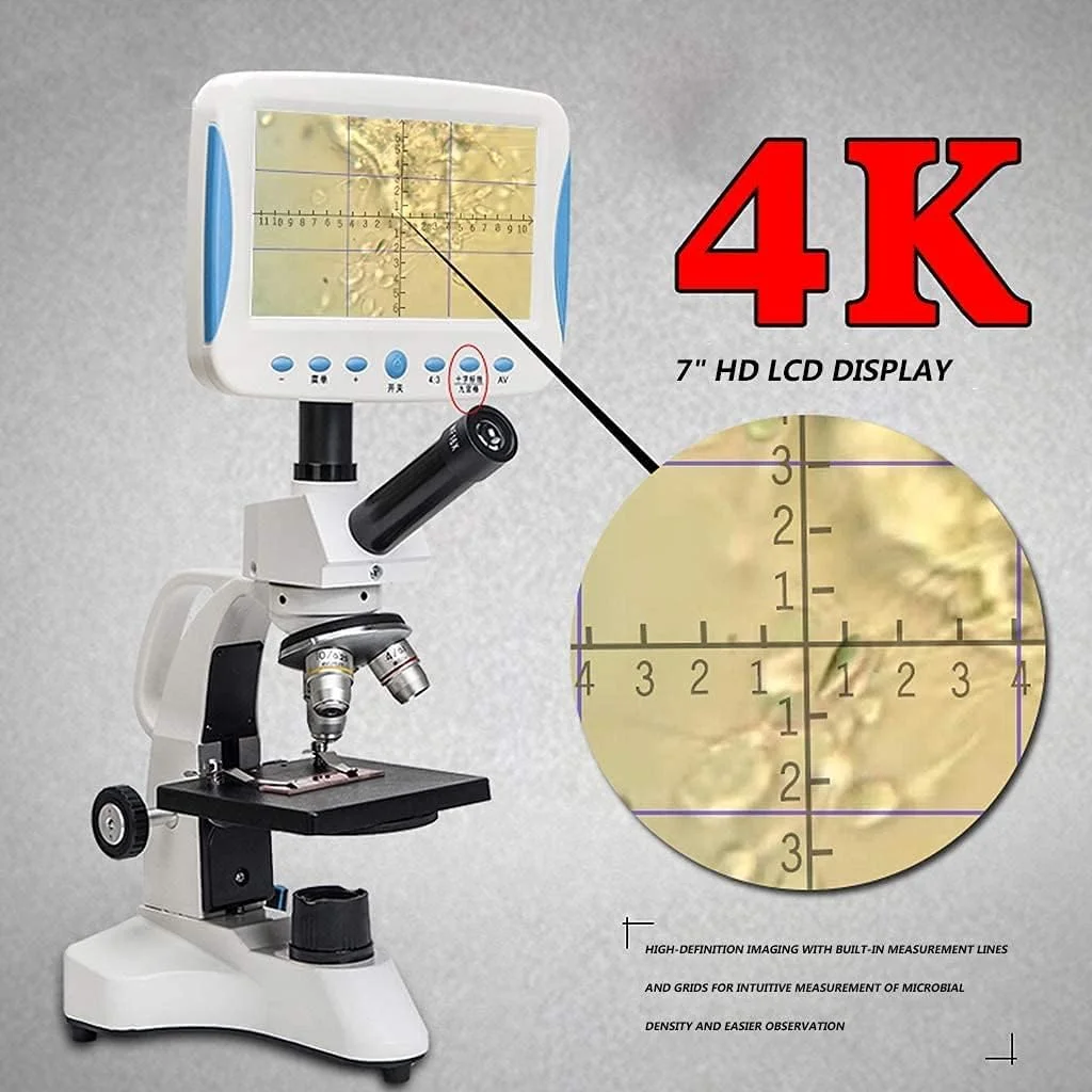 میکروسکوپ تک چشمی تخصصی با ال سی دی، میکروسکوپ های USB با کیفیت HD 5000X، مناسب برای مشاهده نمونه های آزمایشگاهی، پرورش آبزیان و بررسی قطره خون.