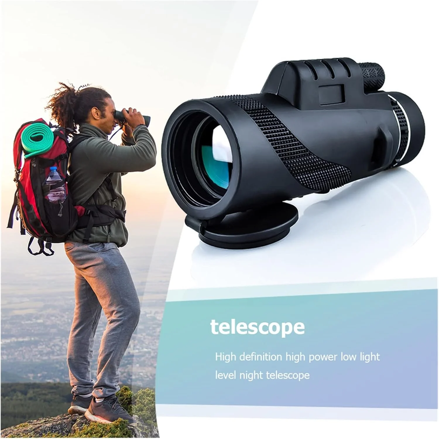 تلسکوپ زوم اپتیک BAK4 80X100 با لنز HD و دید واضح مناسب کمپینگ در فضای باز، شکار، پیاده‌روی، کوهنوردی، تماشای پرندگان و مسافرت از برند Leunlee