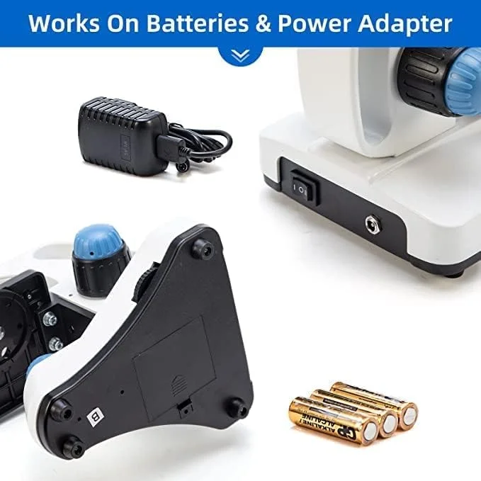 میکروسکوپ تک چشمی مرکب دانش آموزی SWIFT SW150 با بزرگنمایی 40X-1000X، اپتیک شیشه ای، چشمی وایدفیلد 25X اضافی، فوکوس درشت و ظریف، نورپردازی دوگانه و قابلیت بی سیم میکروسکوپ تک چشمی مرکب دانش آموزی SWIFT SW150 با بزرگنمایی 40X-1000X، اپتیک شیشه ای، چشمی وایدفیلد 25X اضافی، فوکوس درشت و ظریف، نورپردازی دوگانه و قابلیت بی سیم