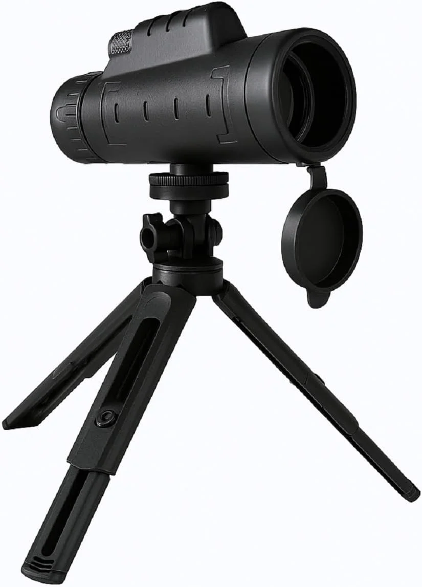 تلسکوپ تک چشمی HD قدرتمند با سه پایه تقویت شده جدید - آداپتور موبایل - لنز تله فوتو زوم گوشی هوشمند - دوربین تک چشمی قوی برای پیاده روی، پرنده نگری، کمپینگ.