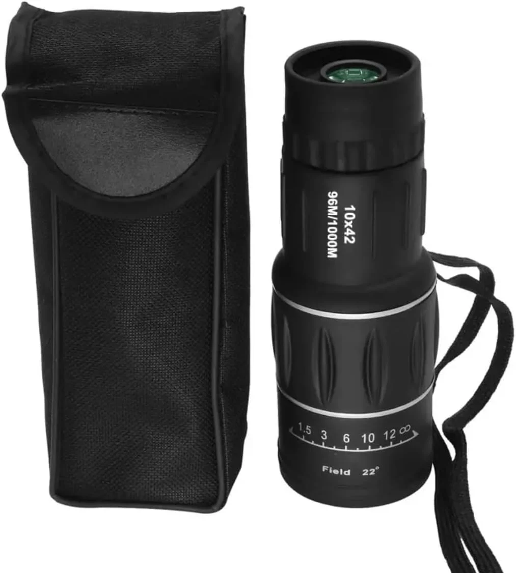 تلسکوپ تک چشمی حرفه ای، مشکی، زوم قدرتمند 16x32، لنز شیشه ای اپتیکال با مقیاس فاصله، برای تماشای فضای باز