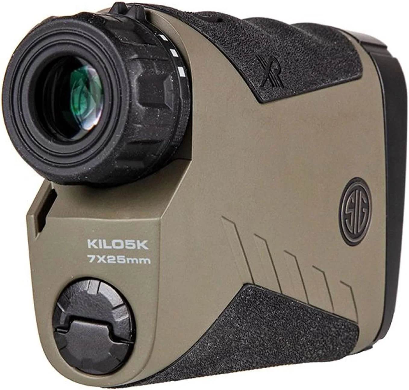 تک چشمی لیزری مسافت یاب سیگ زاور KILO5K 7x25 میلی متری تاکتیکی، بادوام، با دقت بالا، برد بازتابنده 5000 یاردی، بلوتوث دیجیتال | دایره + شبکه فرزکاری