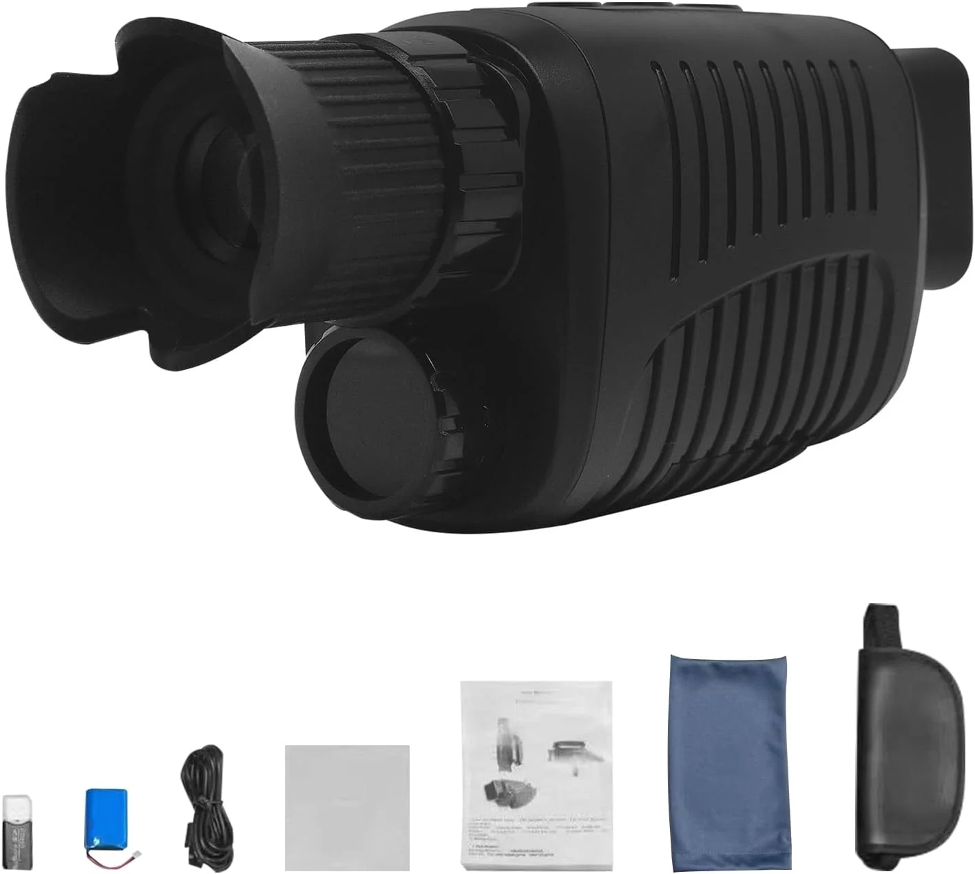 دستگاه دید در شب مادون قرمز تک چشمی اپتیکال با 10 زبان، زوم دیجیتال 5X، پخش عکس و فیلم، فاصله دید کامل در تاریکی 500 تا 1000 متری برای شکار و قایق‌سواری در فضای باز